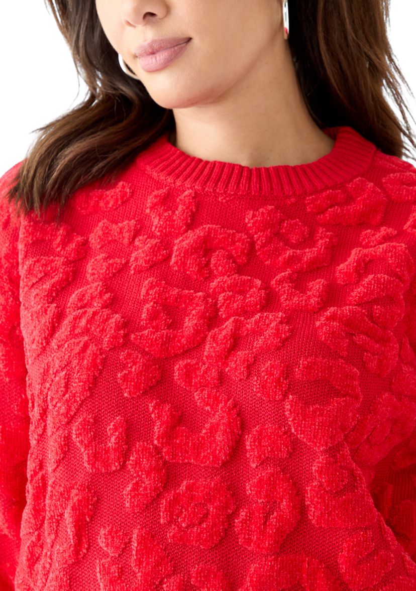 Womens Animal Chenille Sweater 