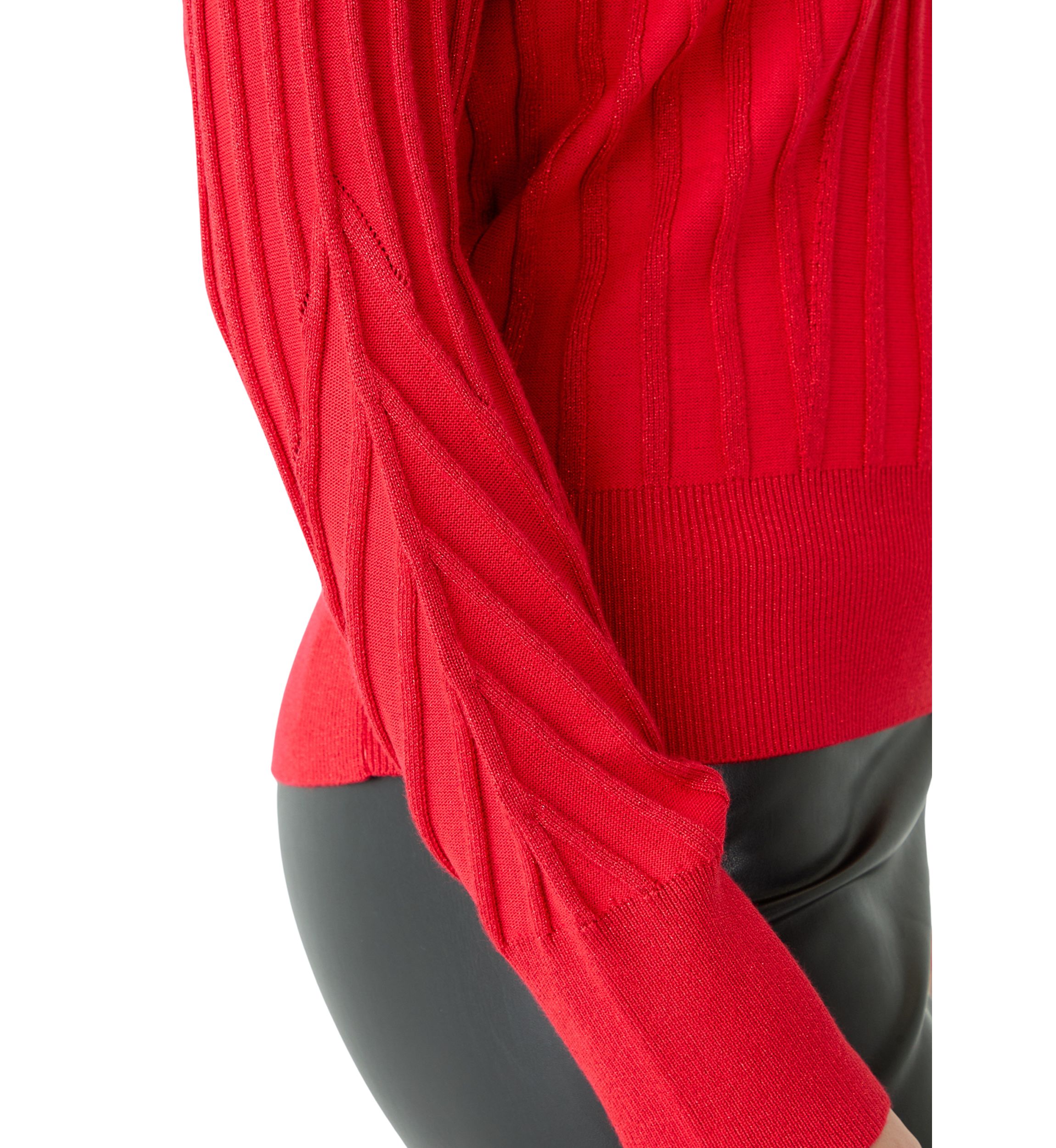 Womens Lurex Rib Dolman Sweater
