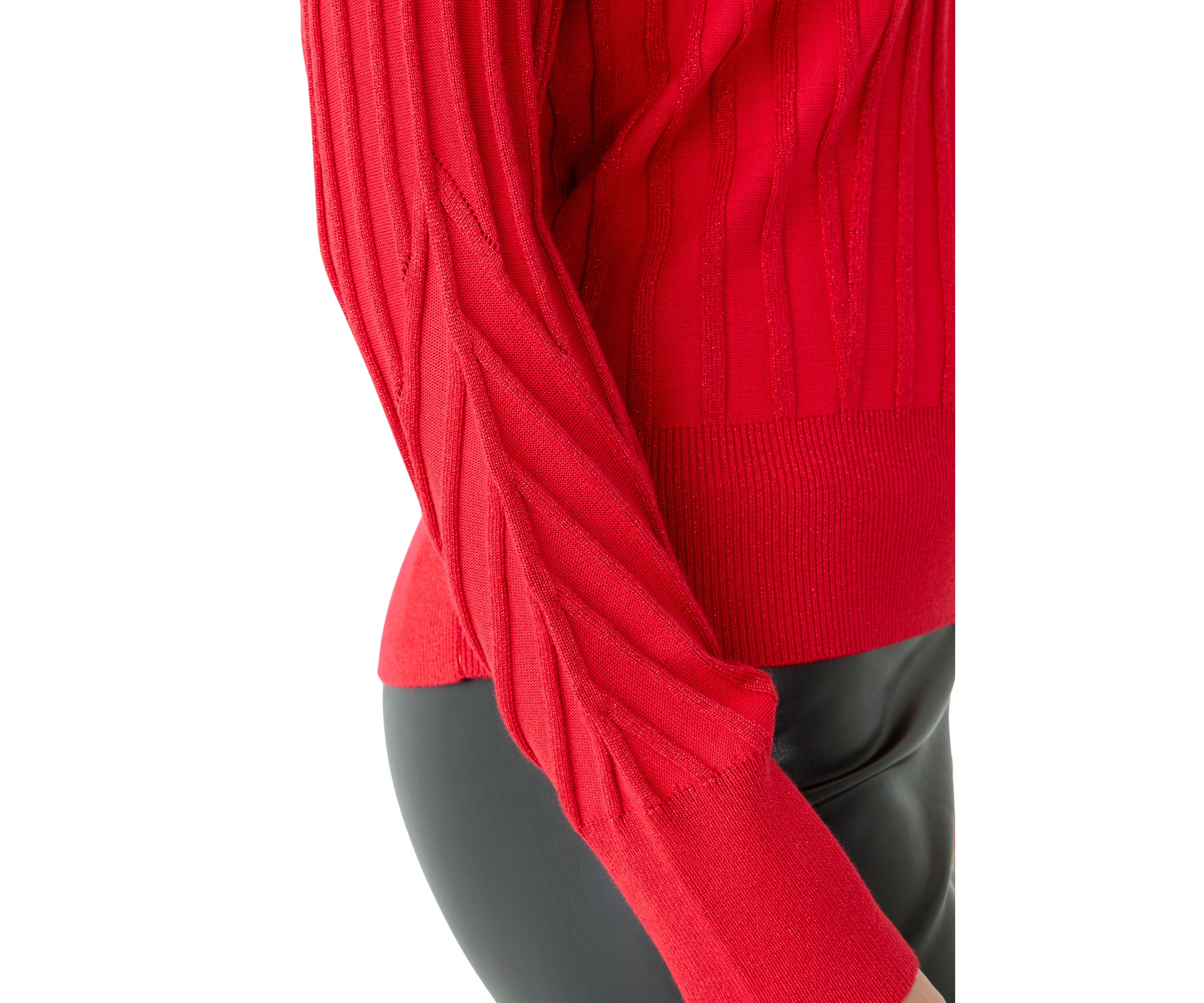 Womens Lurex Rib Dolman Sweater