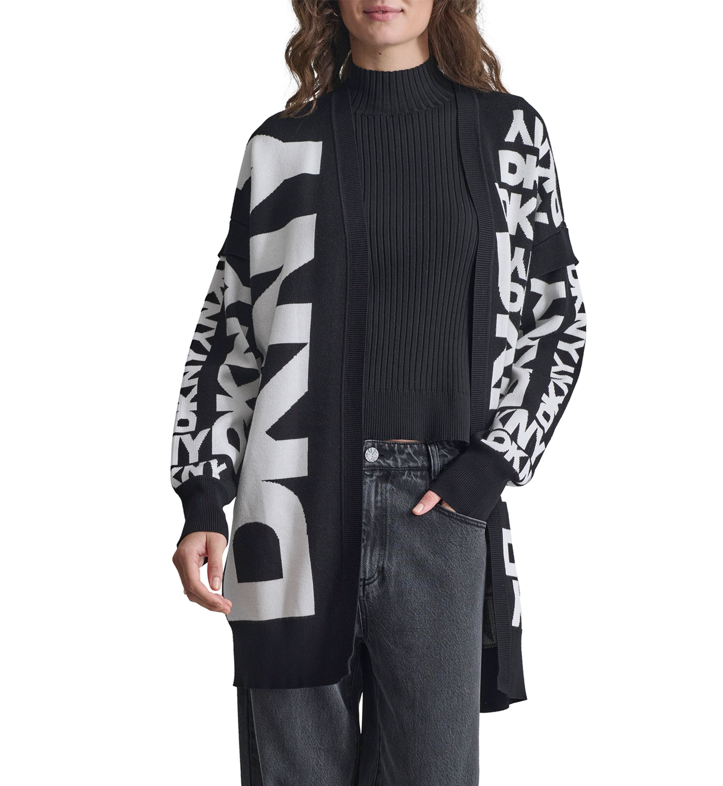 Womens Open Front Logo Cardigan