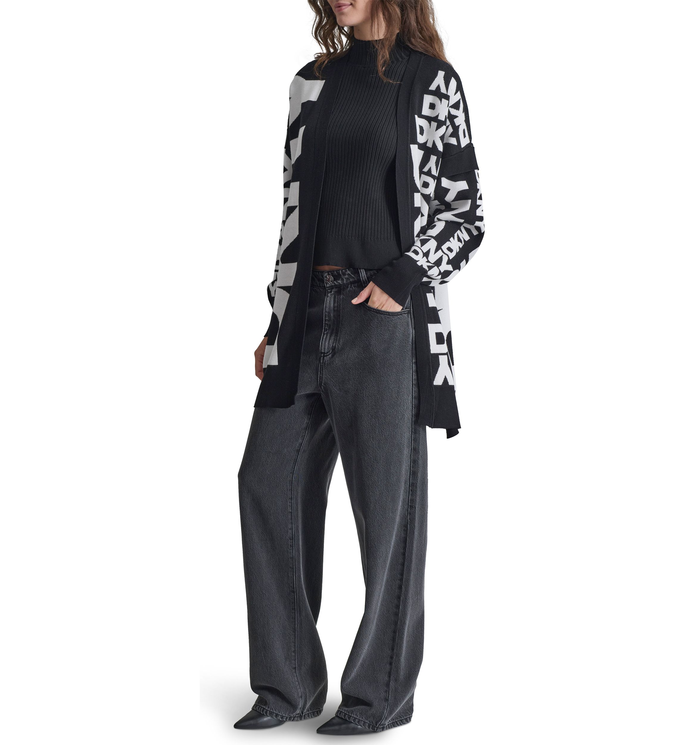 Womens Open Front Logo Cardigan