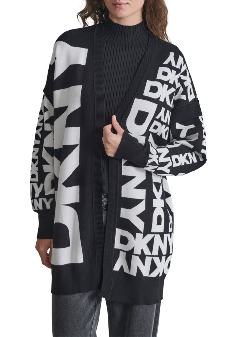 Womens Open Front Logo Cardigan