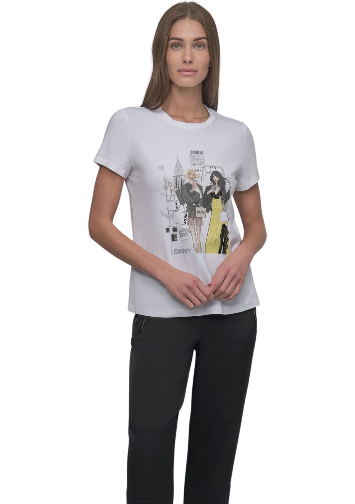 Womens Short Sleeve NY Girls Graphic T-Shirt