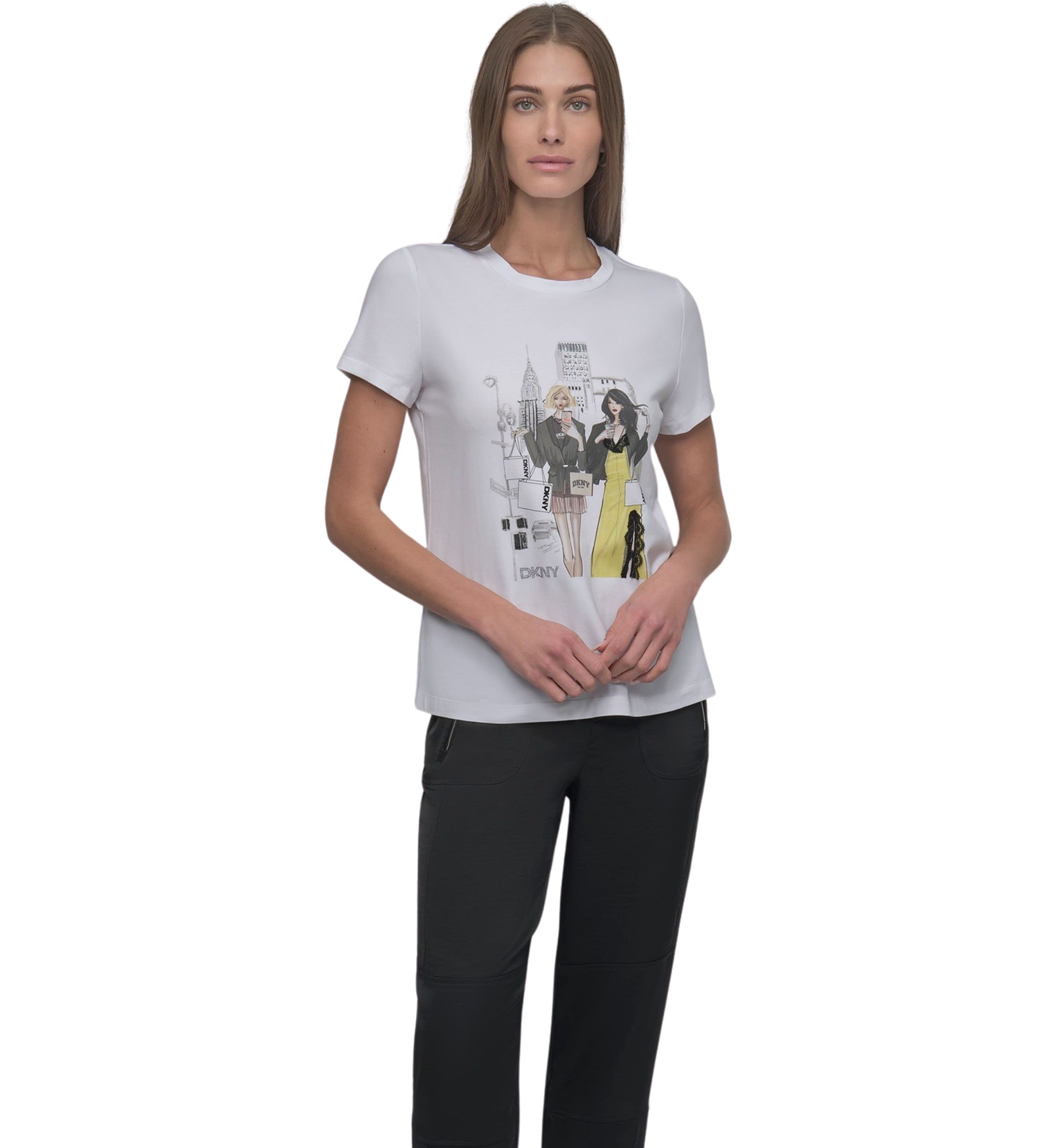 Womens Short Sleeve NY Girls Graphic T-Shirt