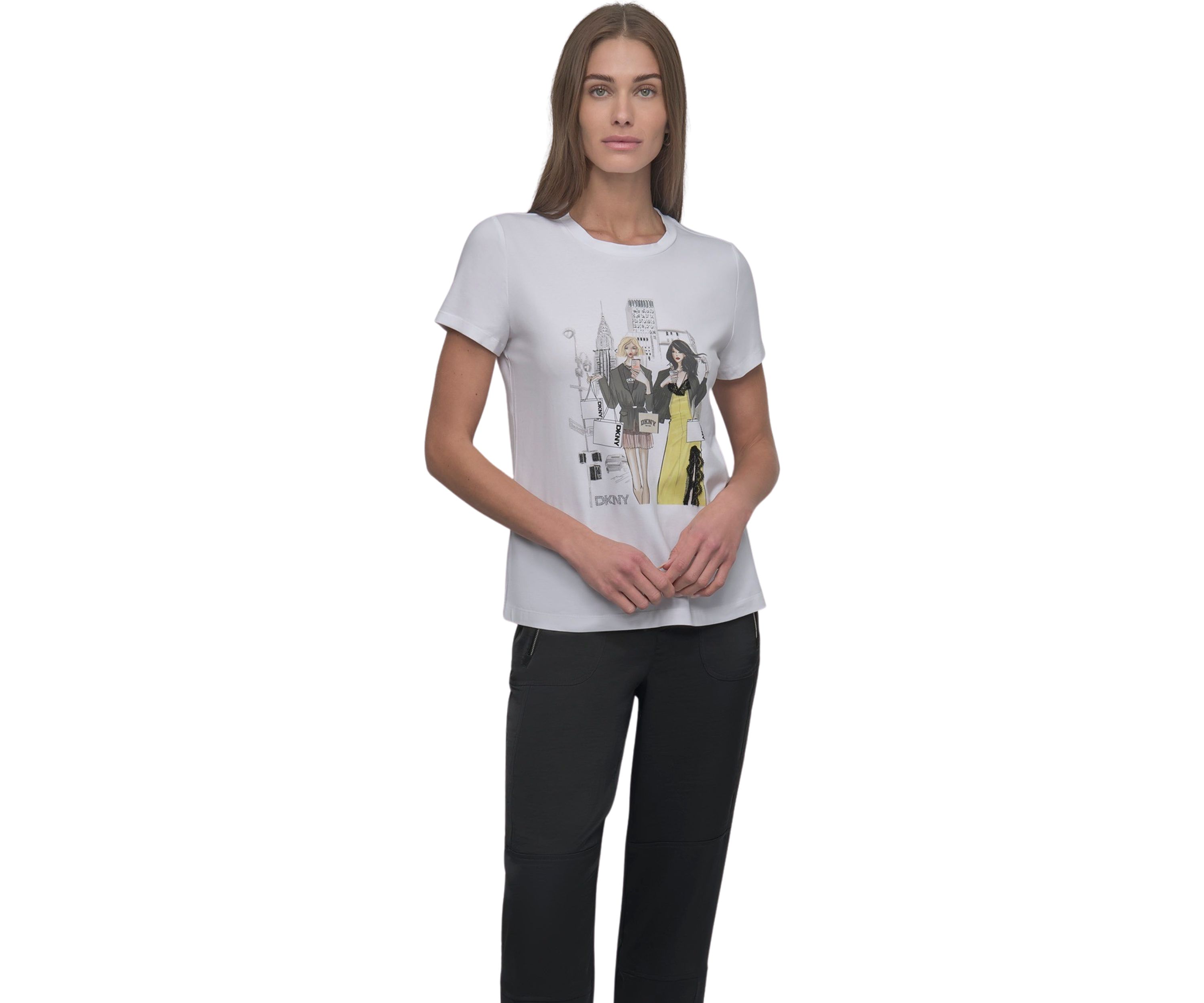 Womens Short Sleeve NY Girls Graphic T-Shirt