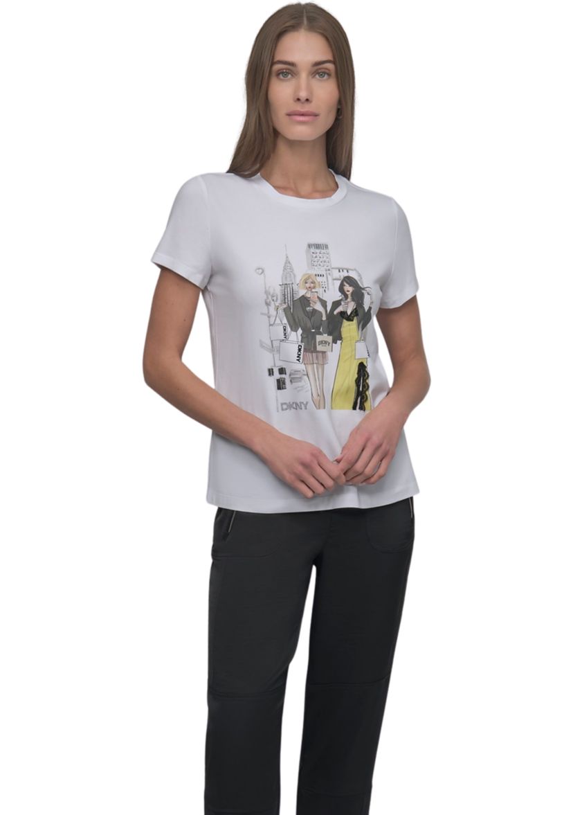 Womens Short Sleeve NY Girls Graphic T-Shirt