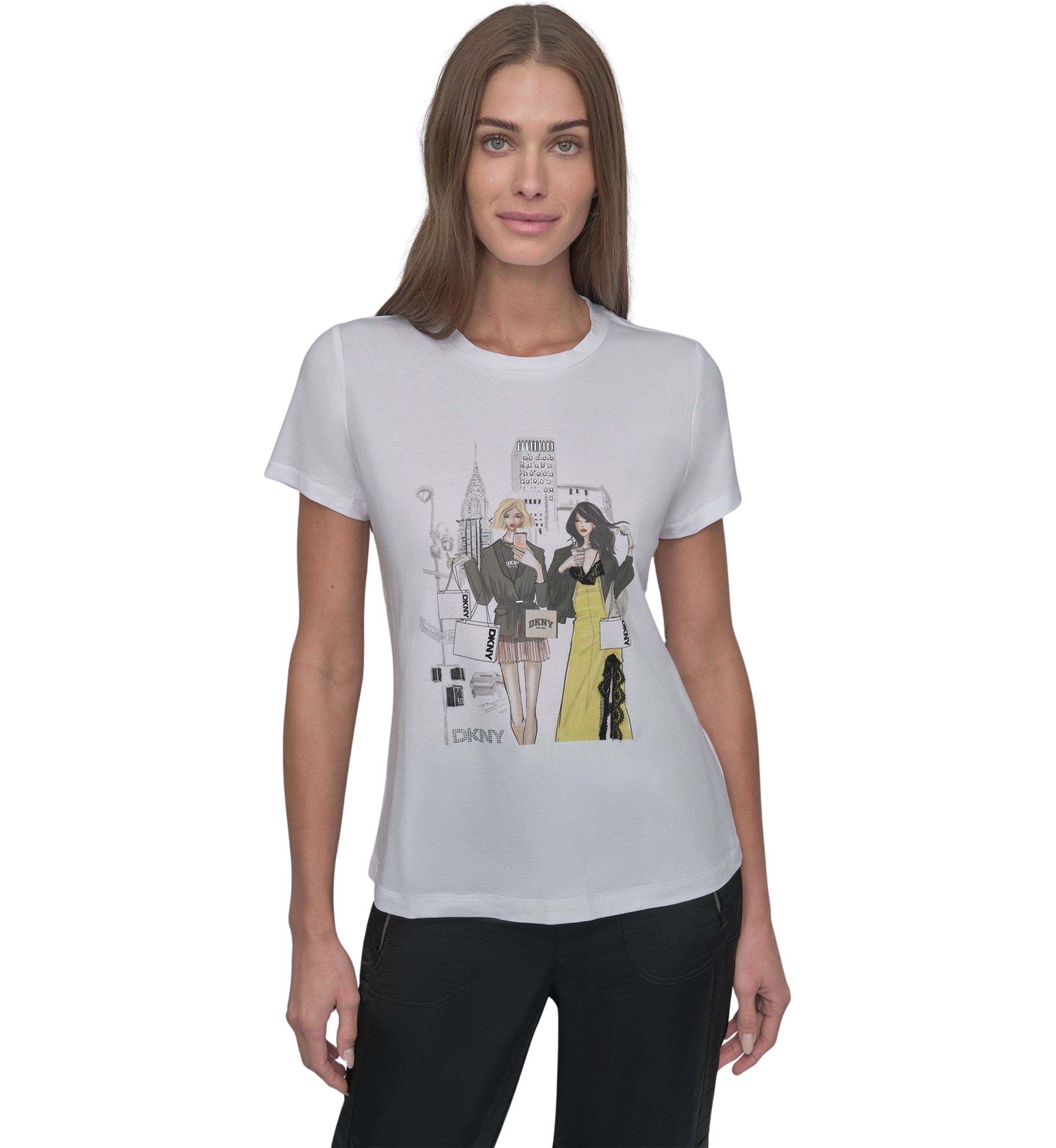 Womens Short Sleeve NY Girls Graphic T-Shirt