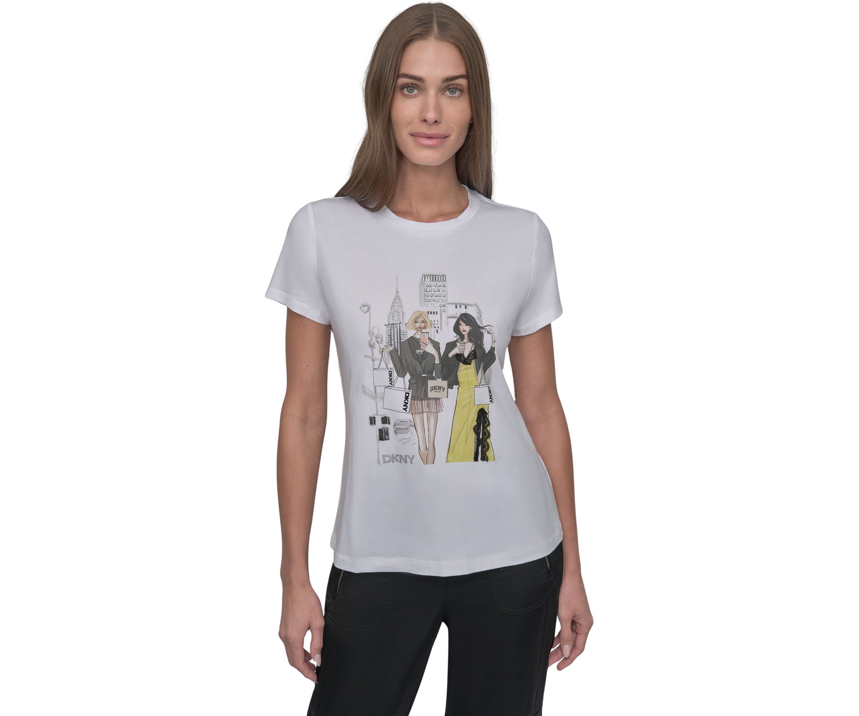 Womens Short Sleeve NY Girls Graphic T-Shirt