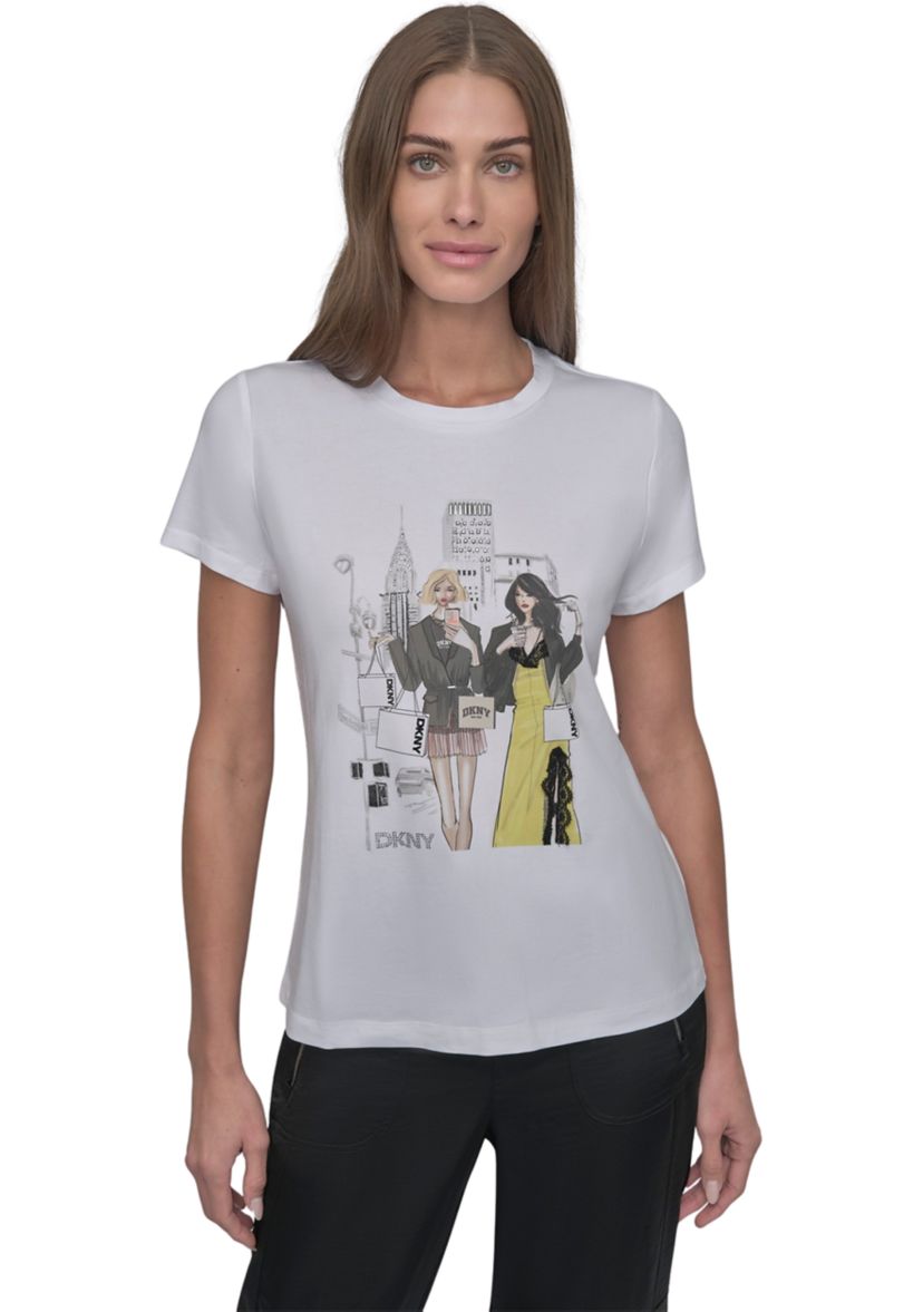 Womens Short Sleeve NY Girls Graphic T-Shirt
