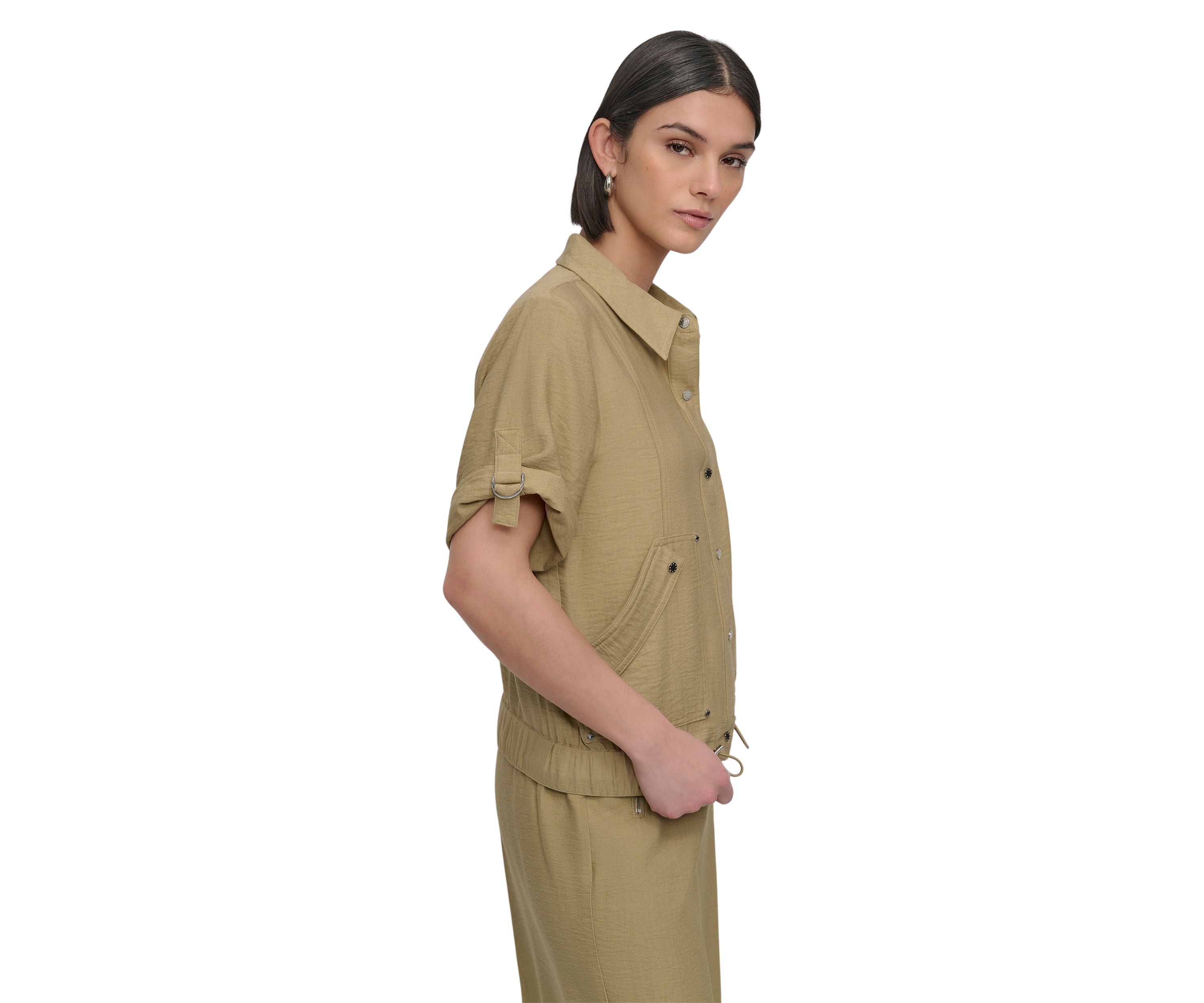 Womens Roll Sleeve Utility Jacket