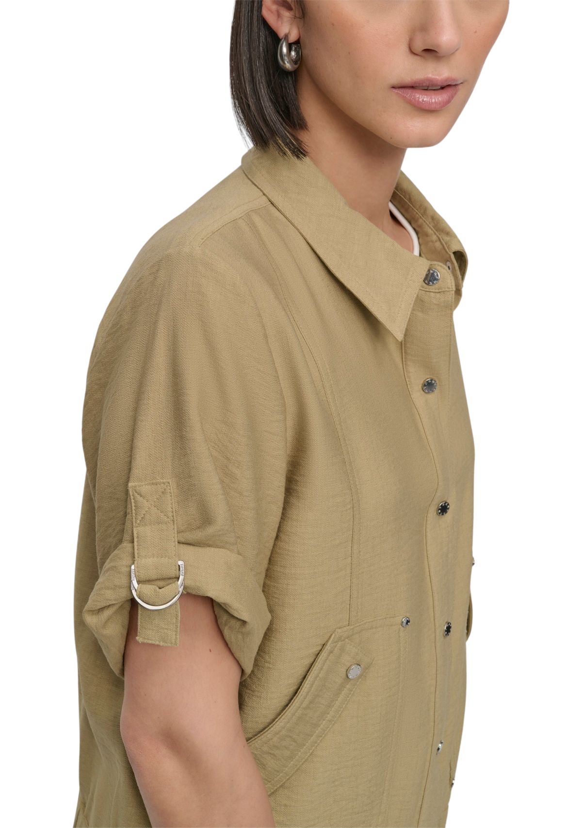 Womens Roll Sleeve Utility Jacket