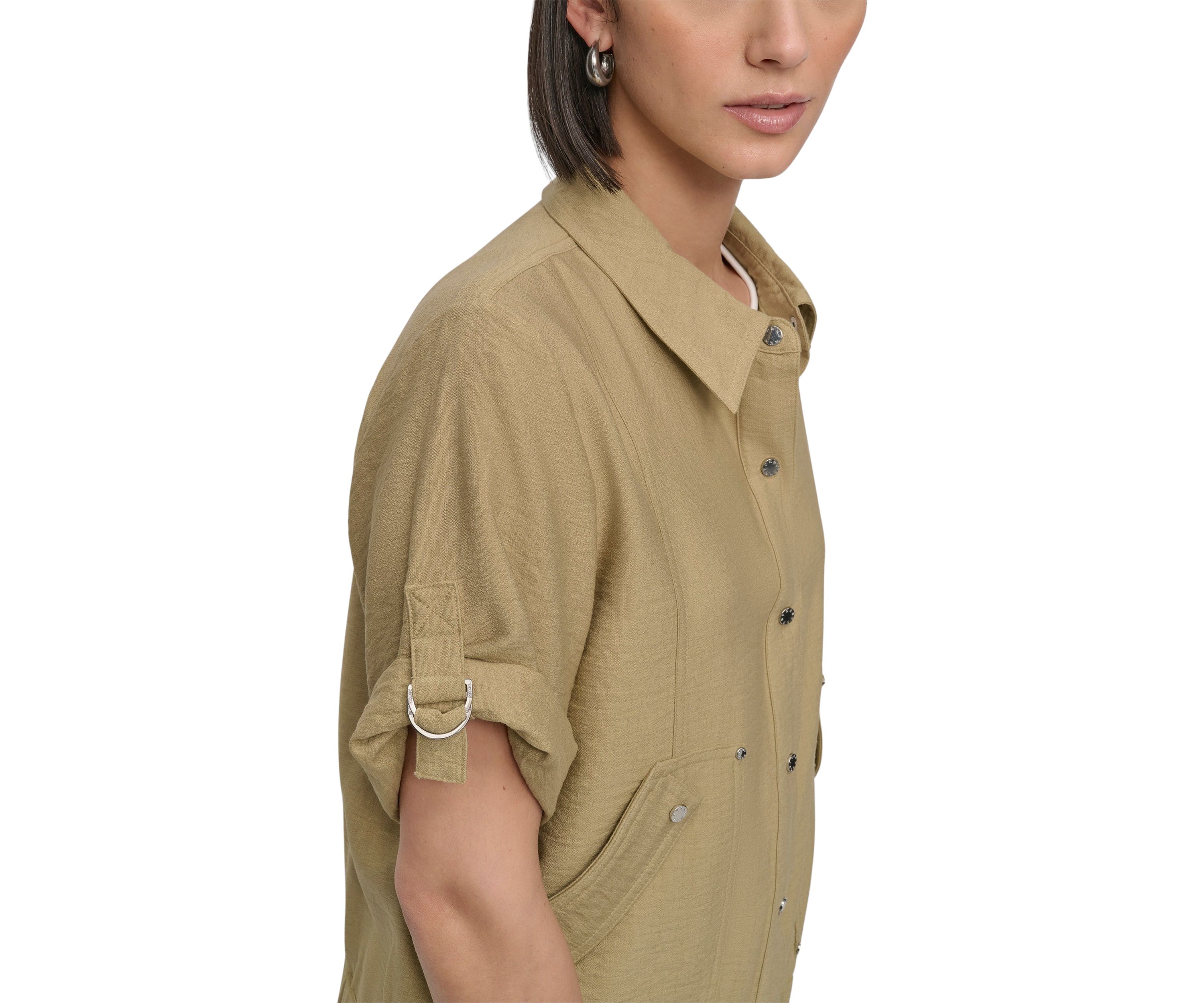 Womens Roll Sleeve Utility Jacket