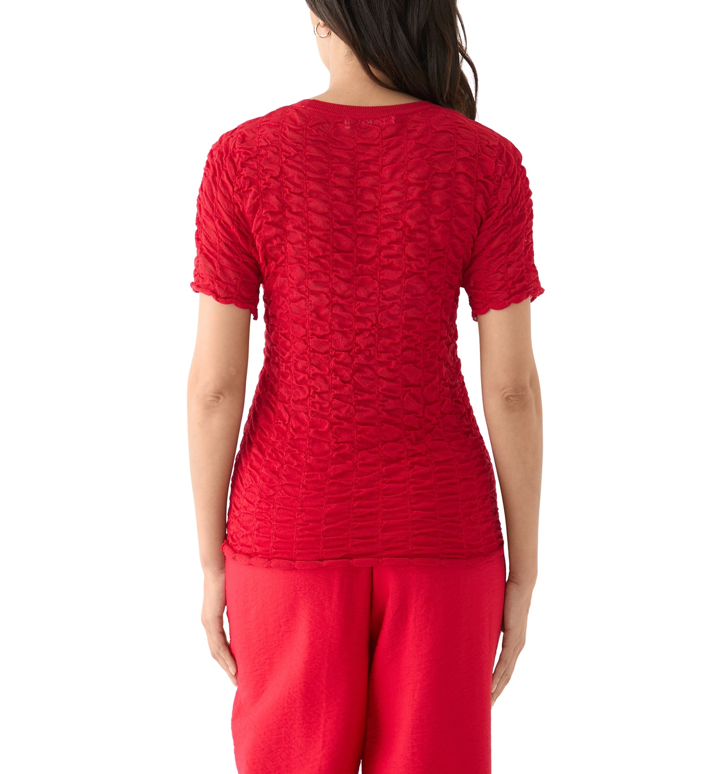 Womens Short Sleeve Pucket Knit Top