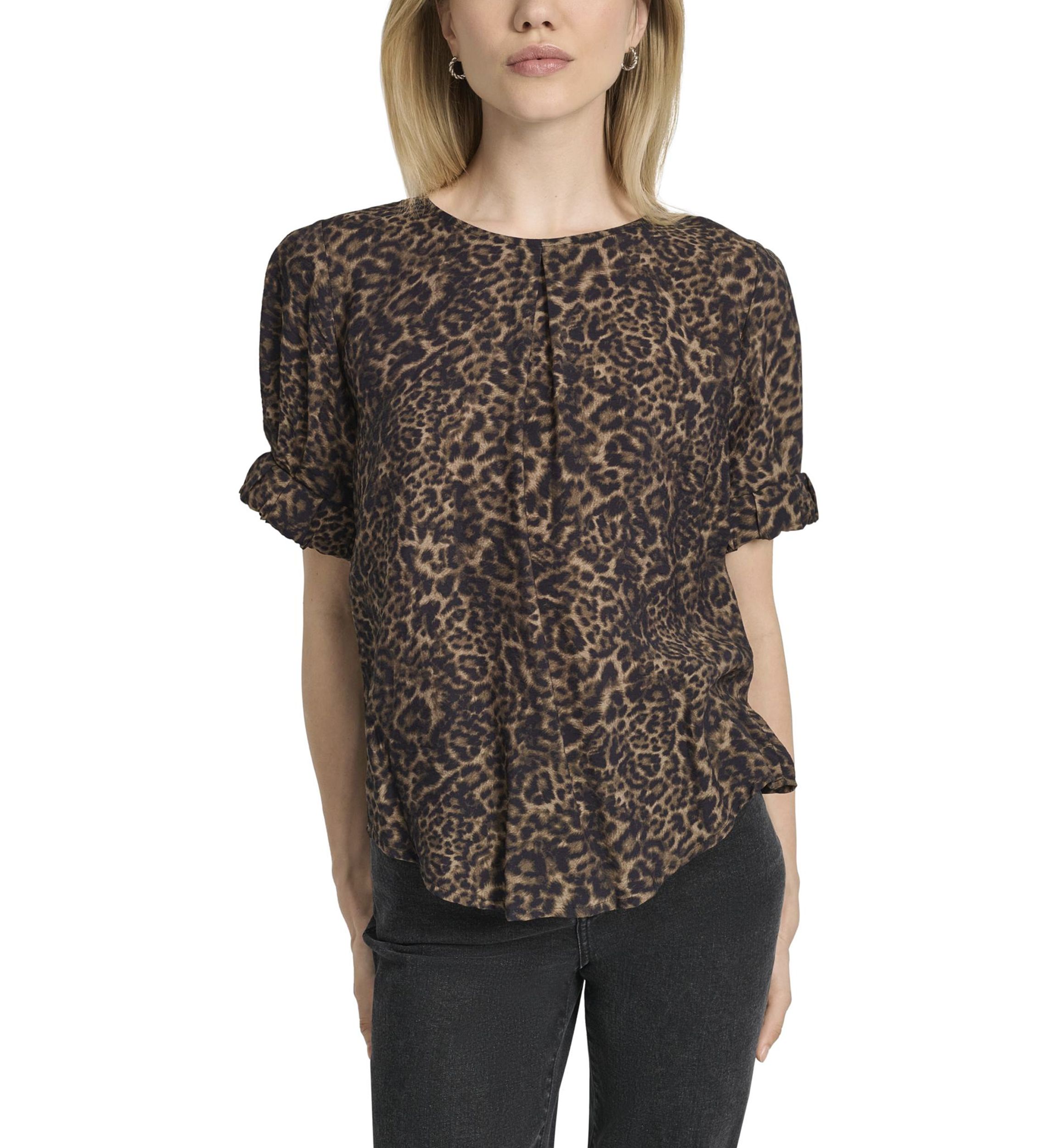 Womens Invisible Pleated Printed Blouse