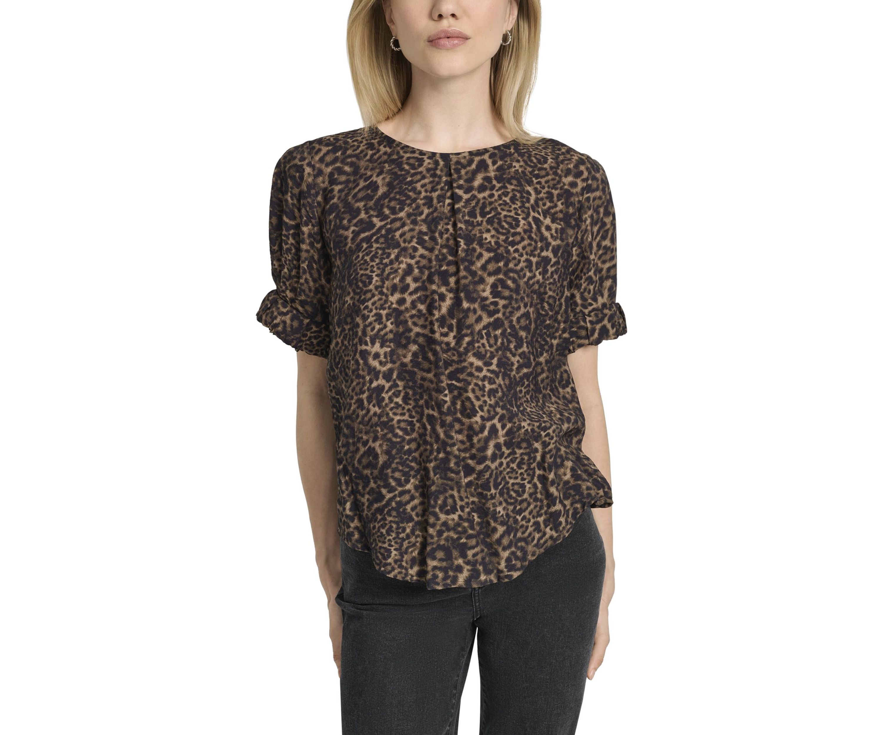 Womens Invisible Pleated Printed Blouse