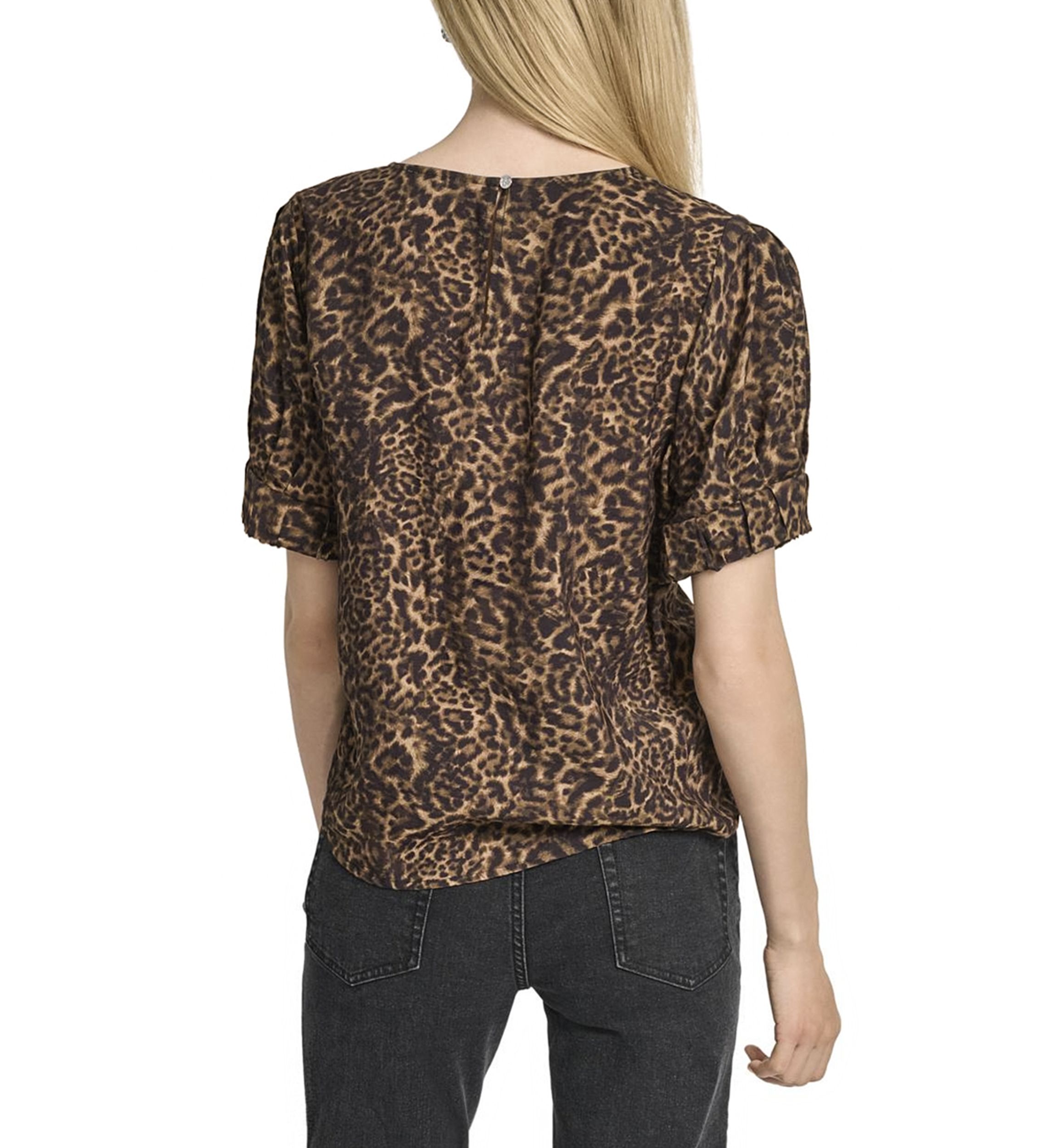 Womens Invisible Pleated Printed Blouse