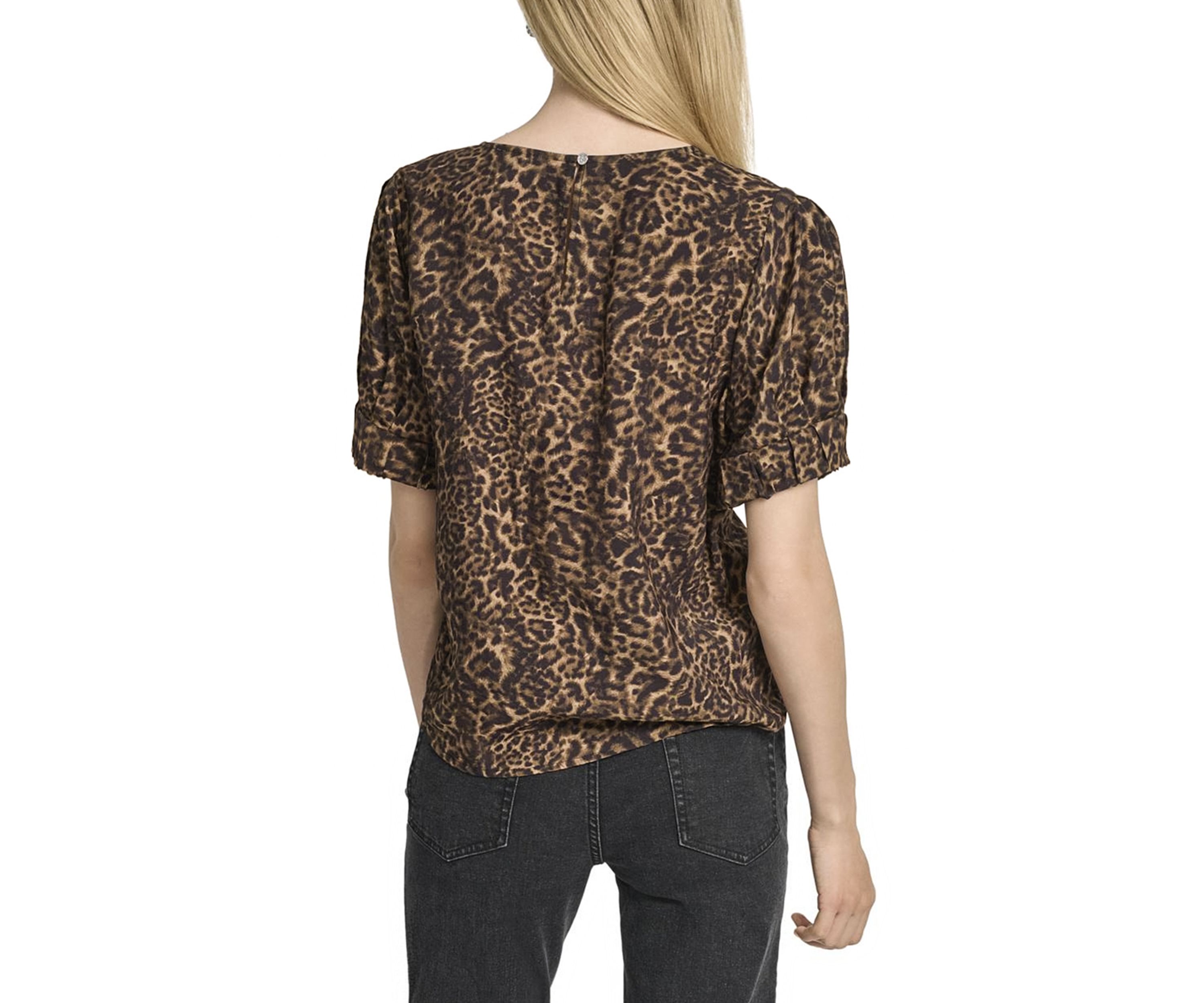 Womens Invisible Pleated Printed Blouse