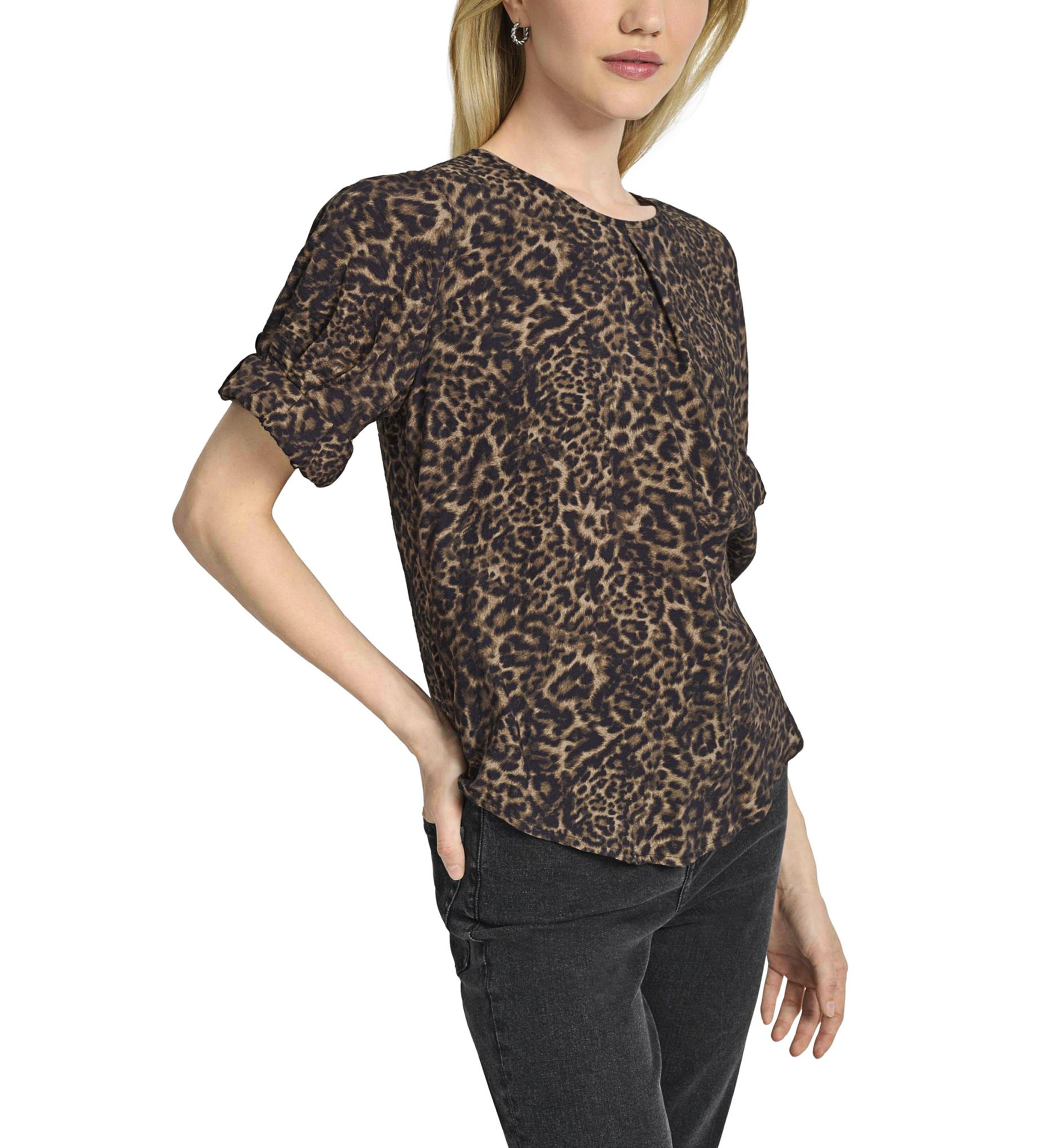 Womens Invisible Pleated Printed Blouse