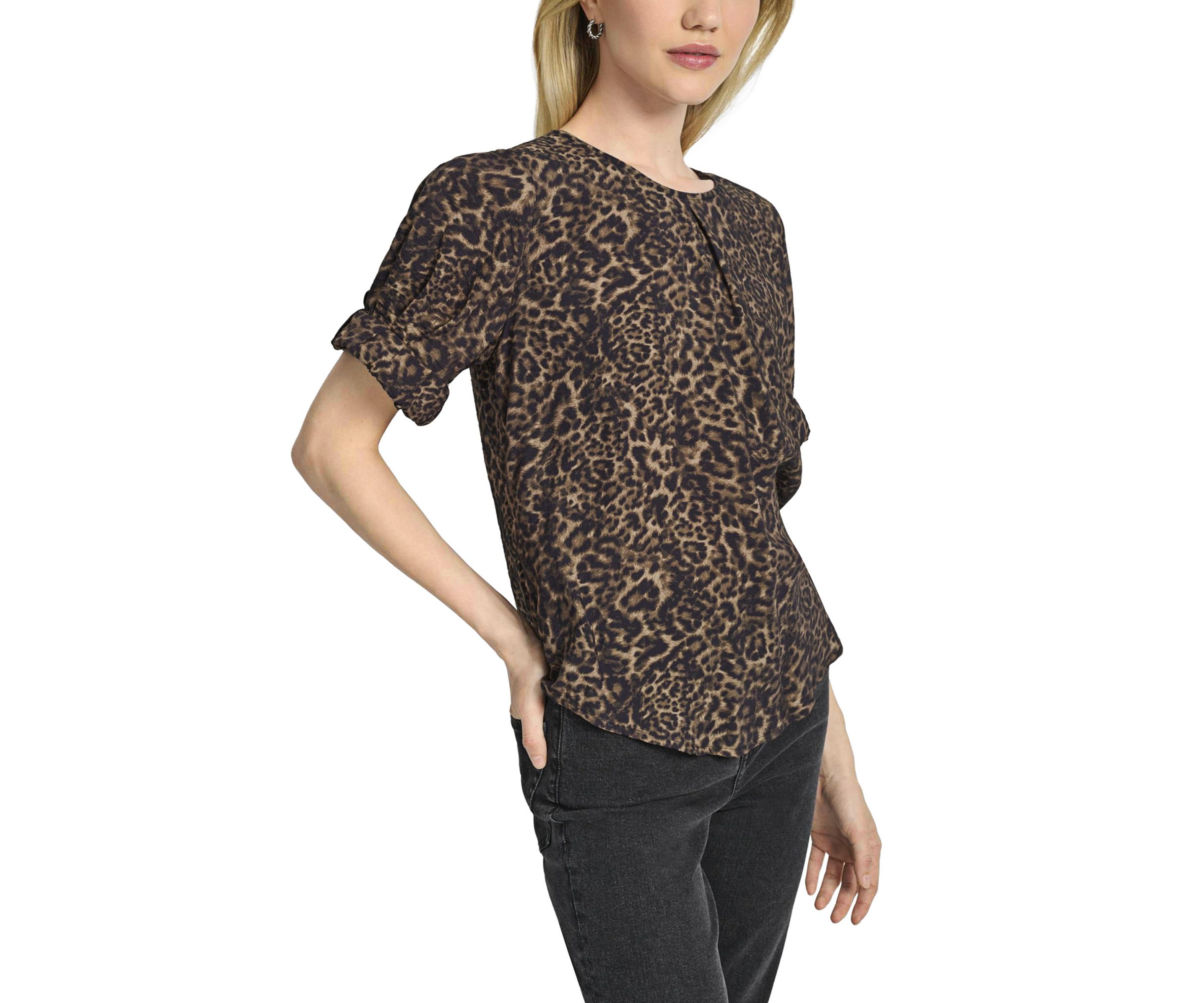 Womens Invisible Pleated Printed Blouse