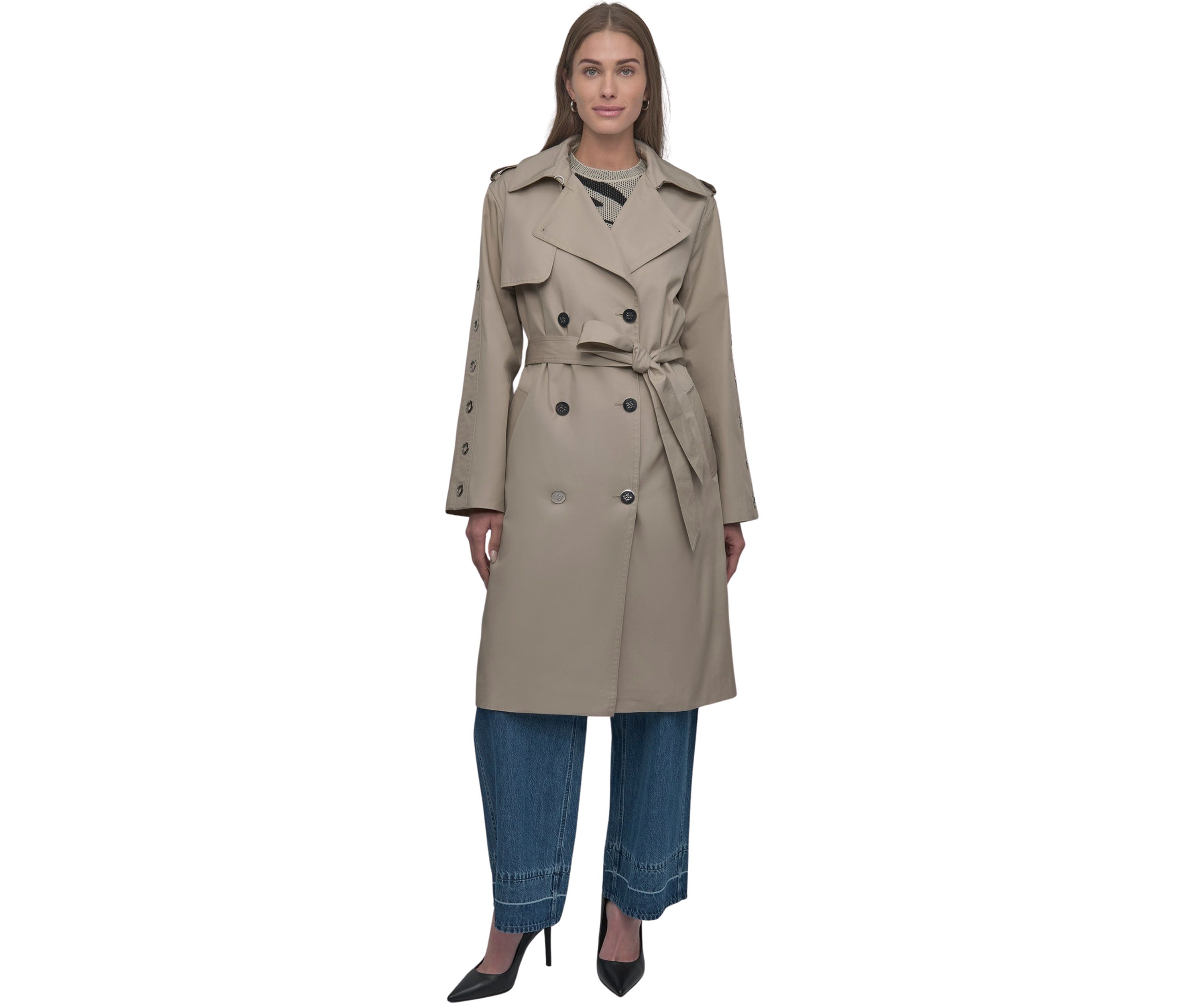 Womens Double Breasted Trench Coat