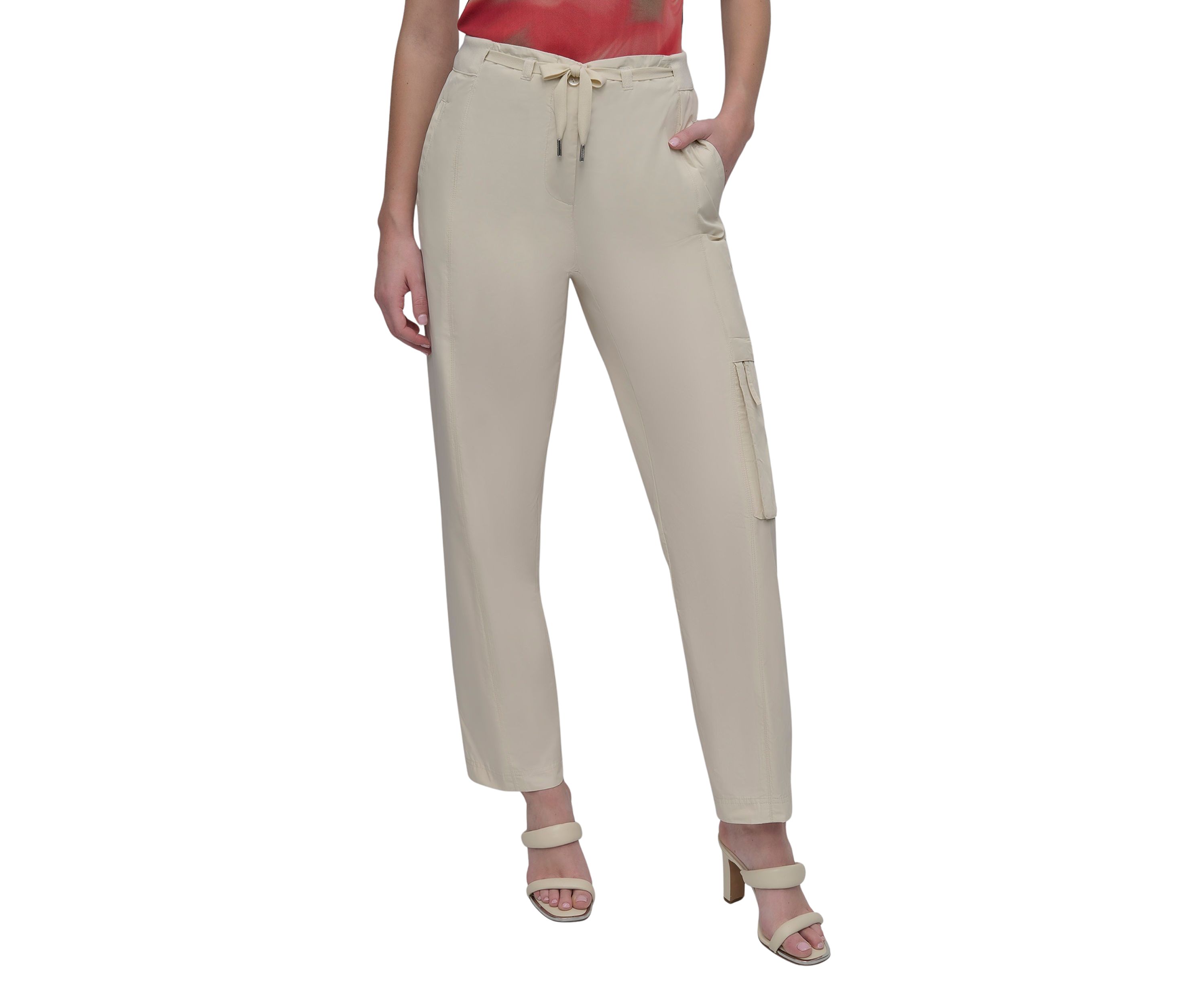 Womens Pull On Satin Cargo Pants