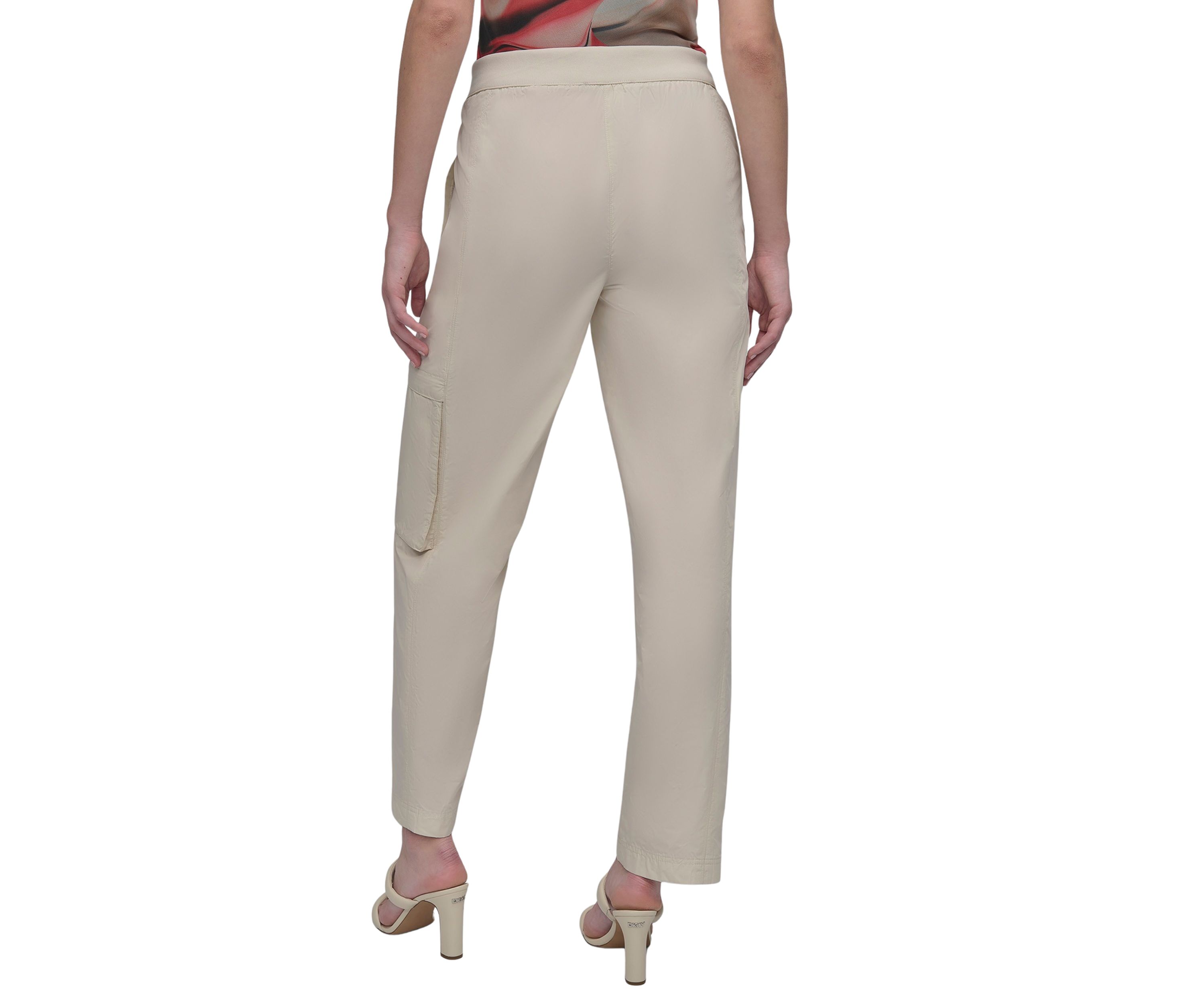 Womens Pull On Satin Cargo Pants