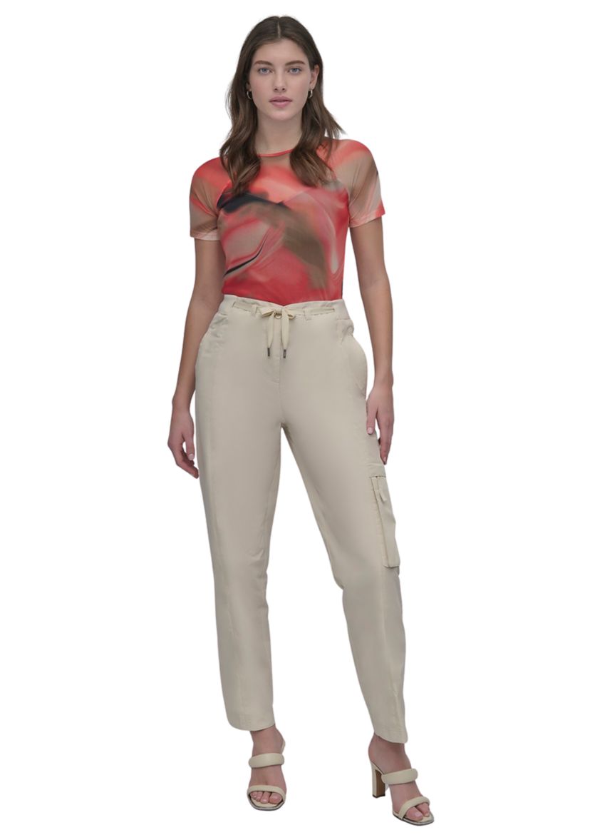 Womens Pull On Satin Cargo Pants