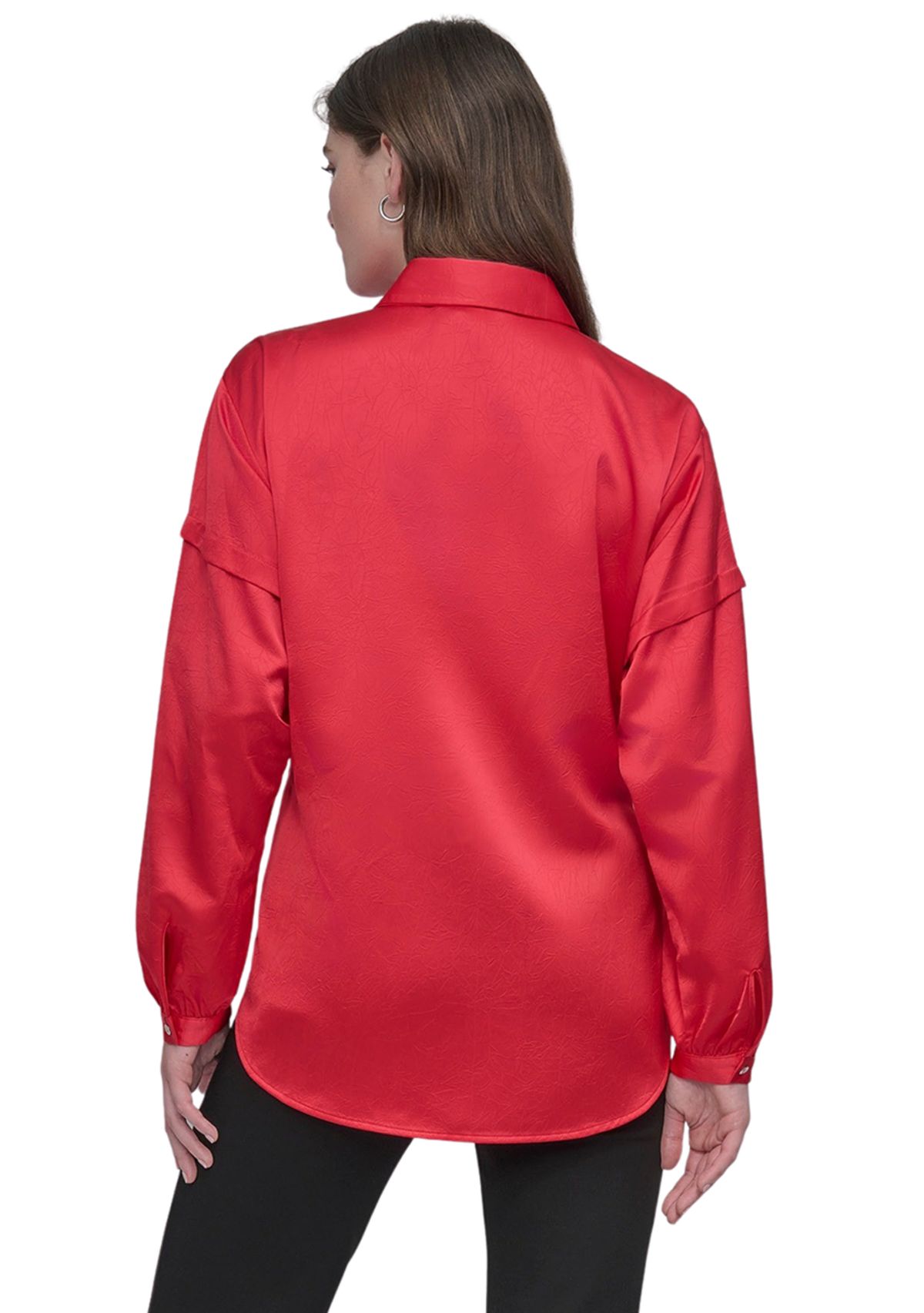 Womens Long Sleeve Tie Front Shirt 