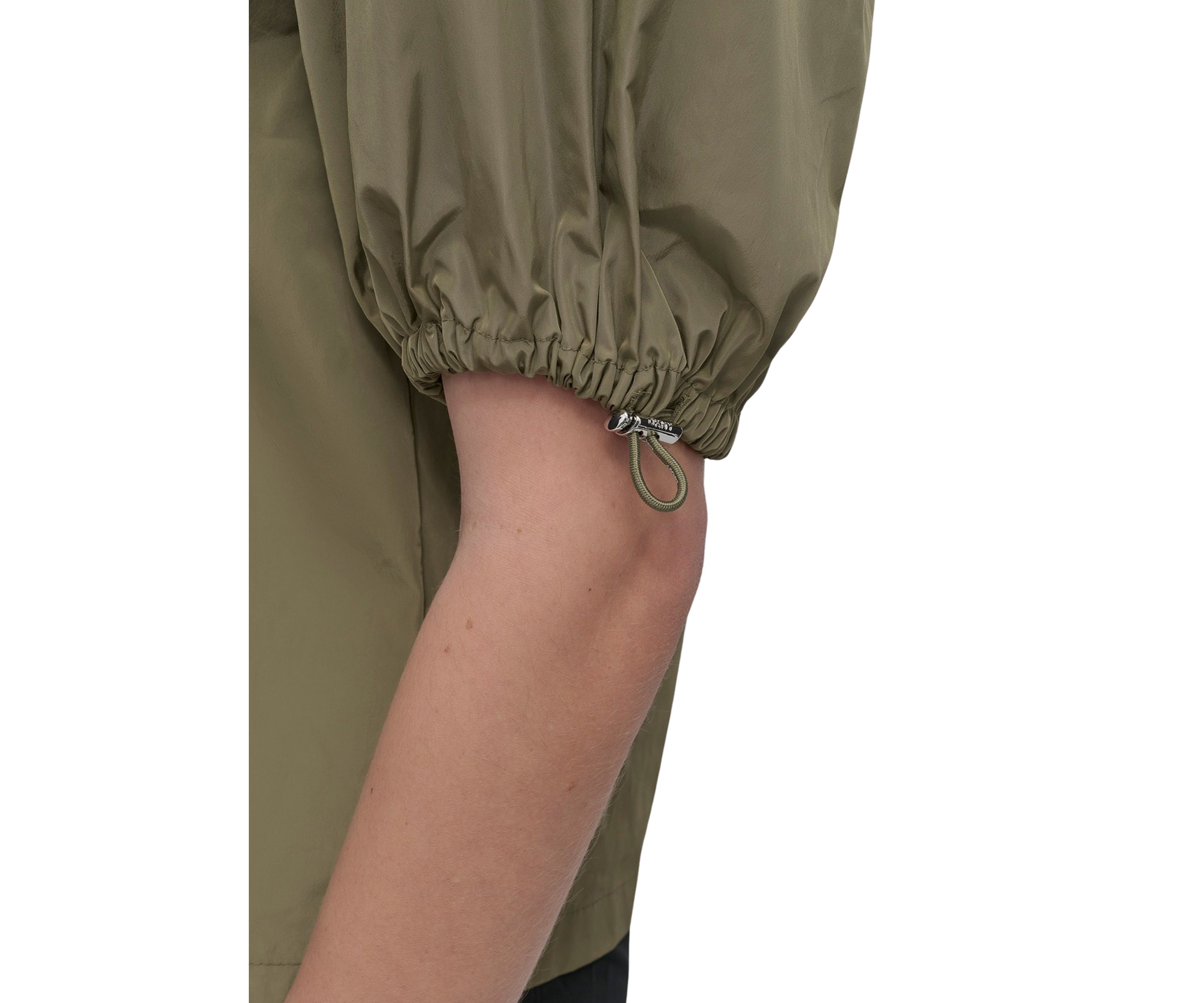 Womens Bungee Short Sleeve Split Neck Blouse