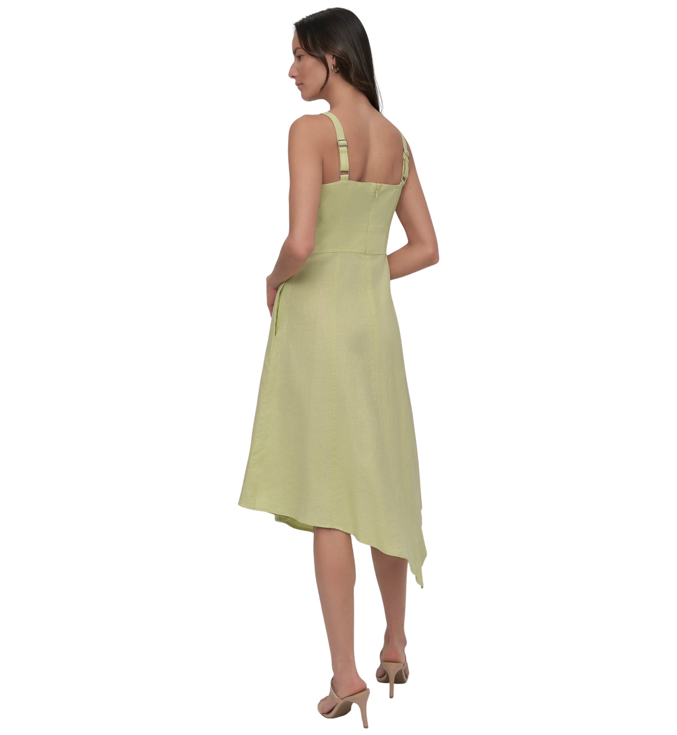 Womens Asymmetrical Linen Tank Dress