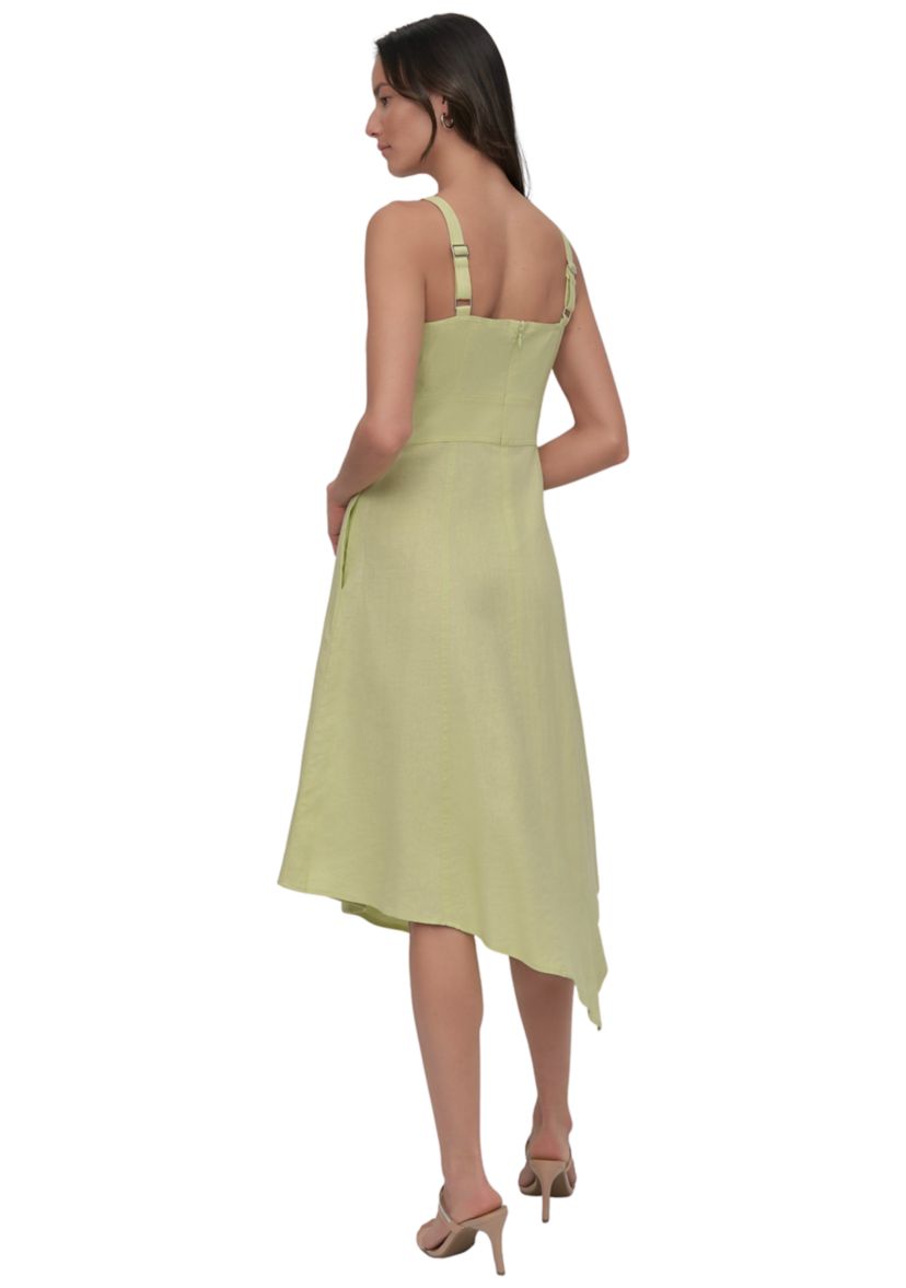 Womens Asymmetrical Linen Tank Dress