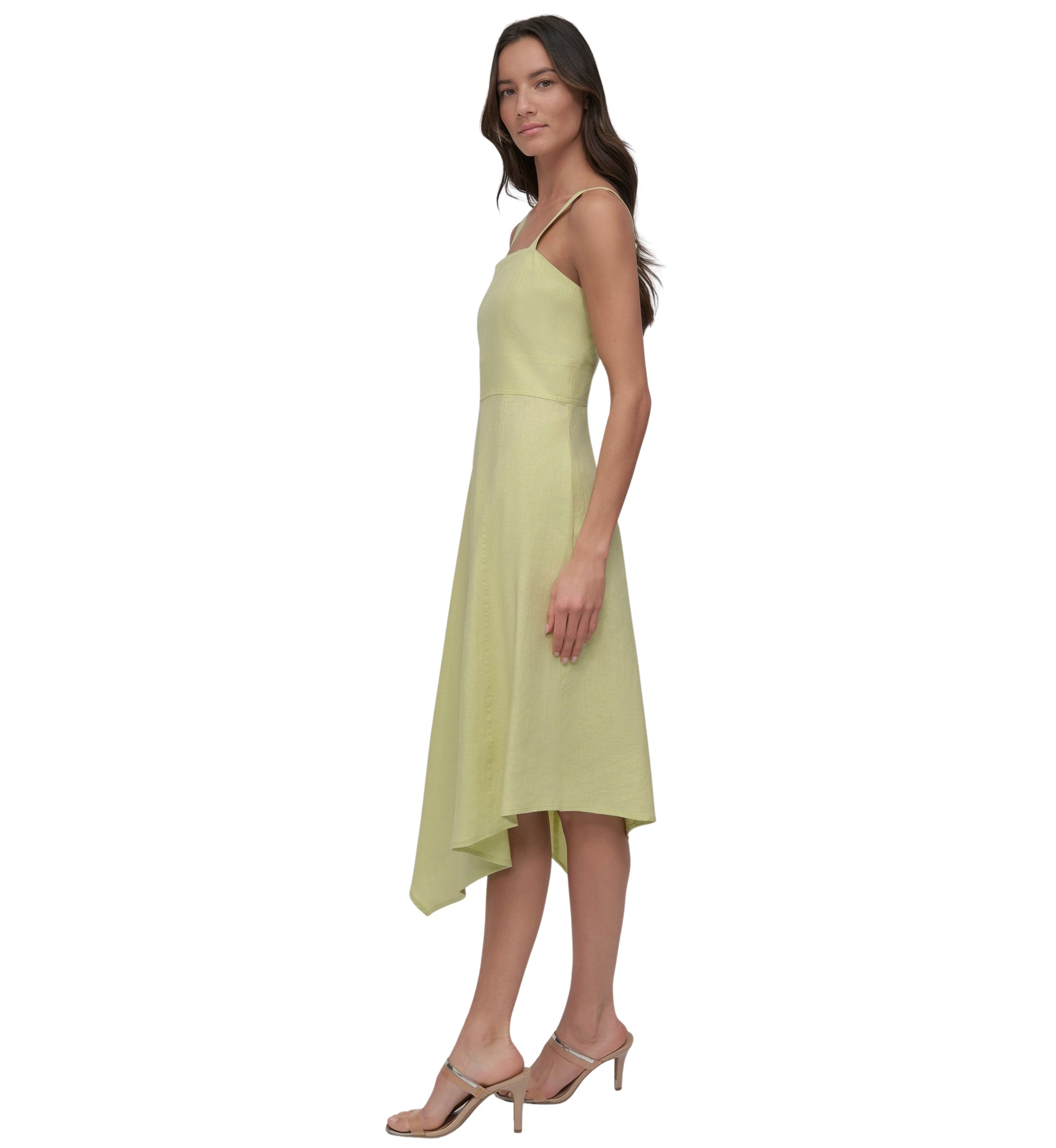 Womens Asymmetrical Linen Tank Dress