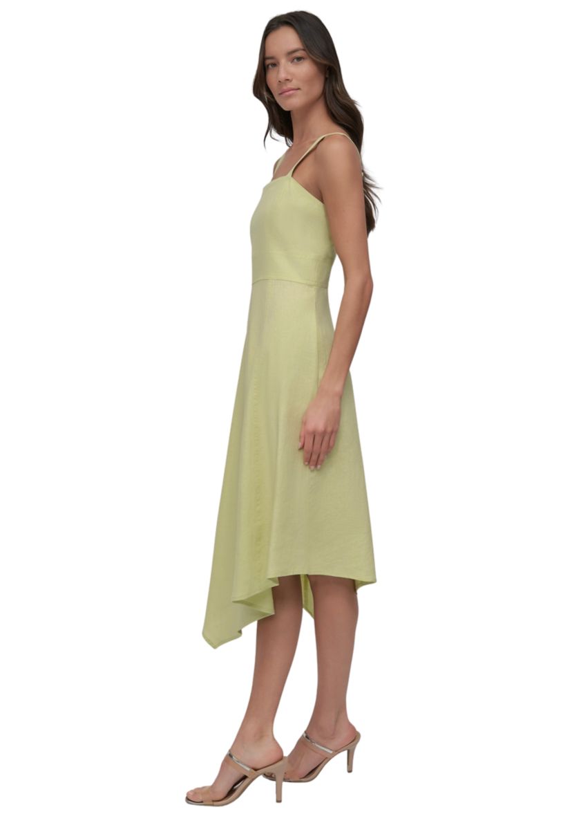 Womens Asymmetrical Linen Tank Dress