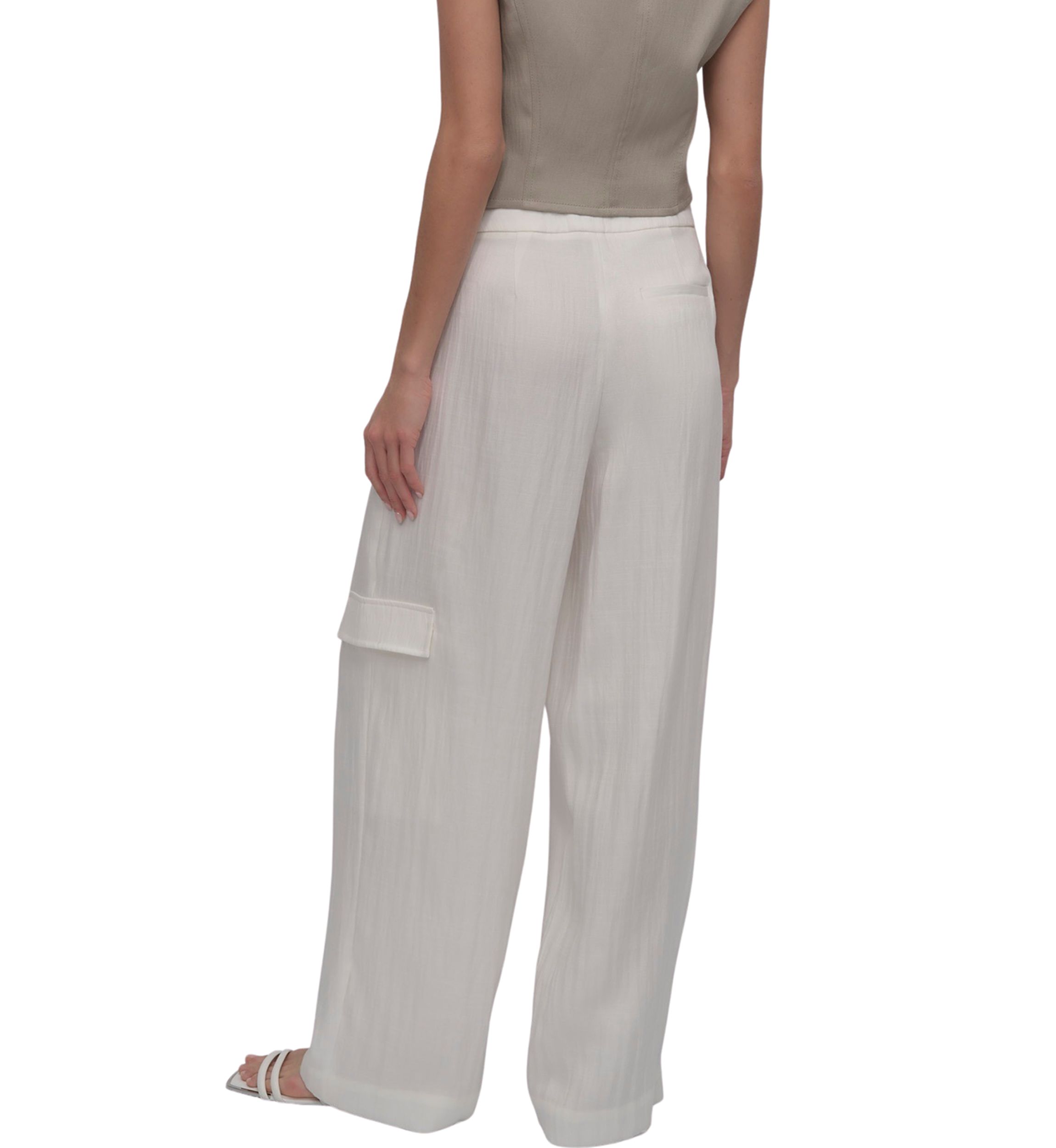 Womens Wide Leg Pleated Pants
