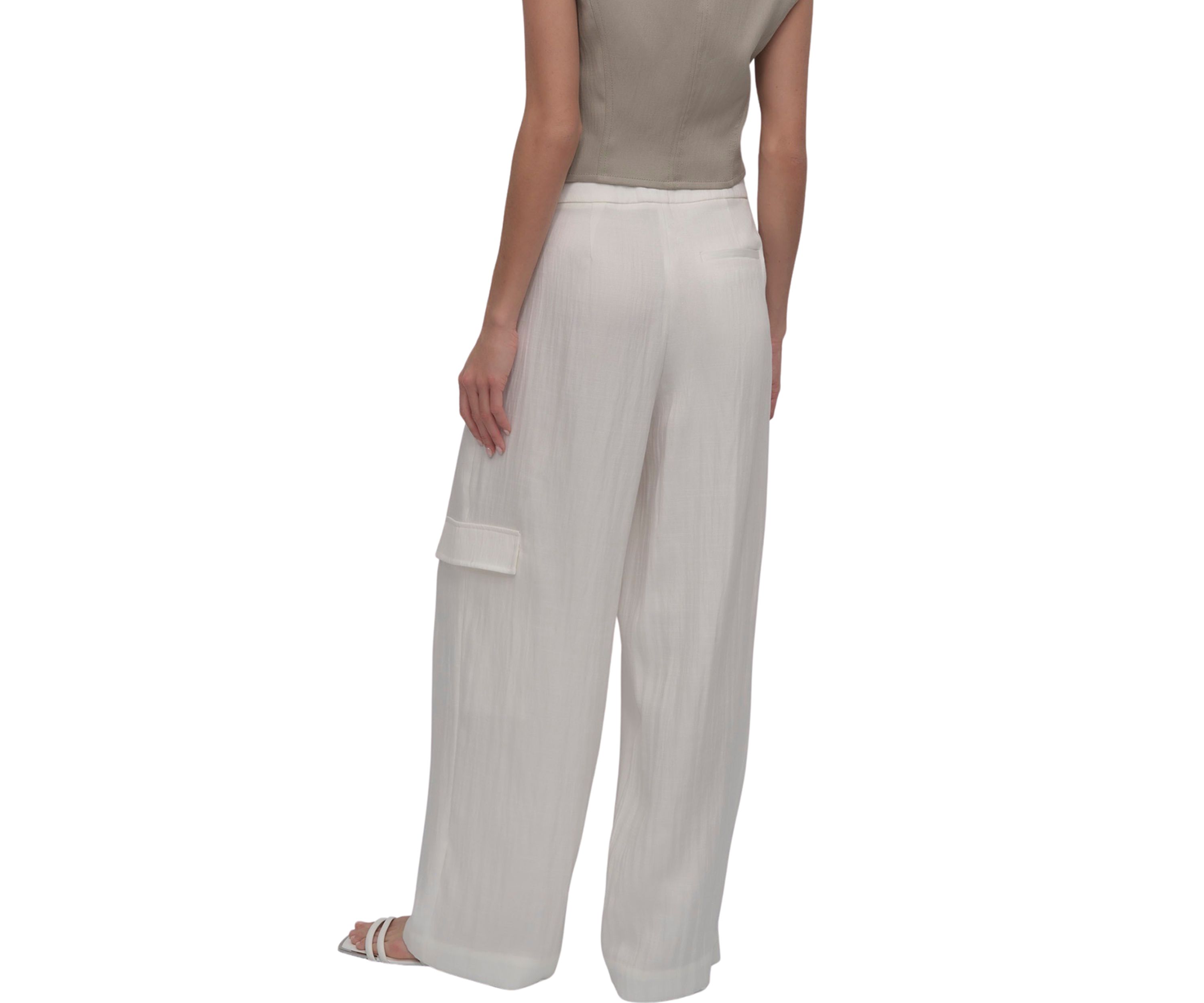 Womens Wide Leg Pleated Pants