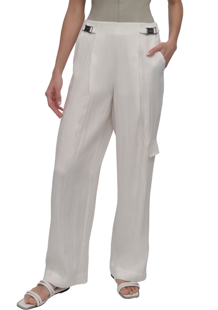 Womens Wide Leg Pleated Pants