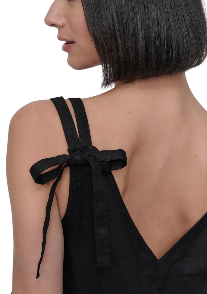 Womens Tie Shoulder Linen Tank Top