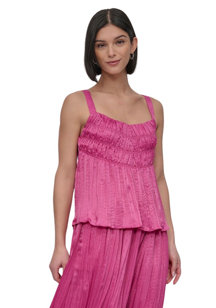Womens Plissé Empire Tank Top