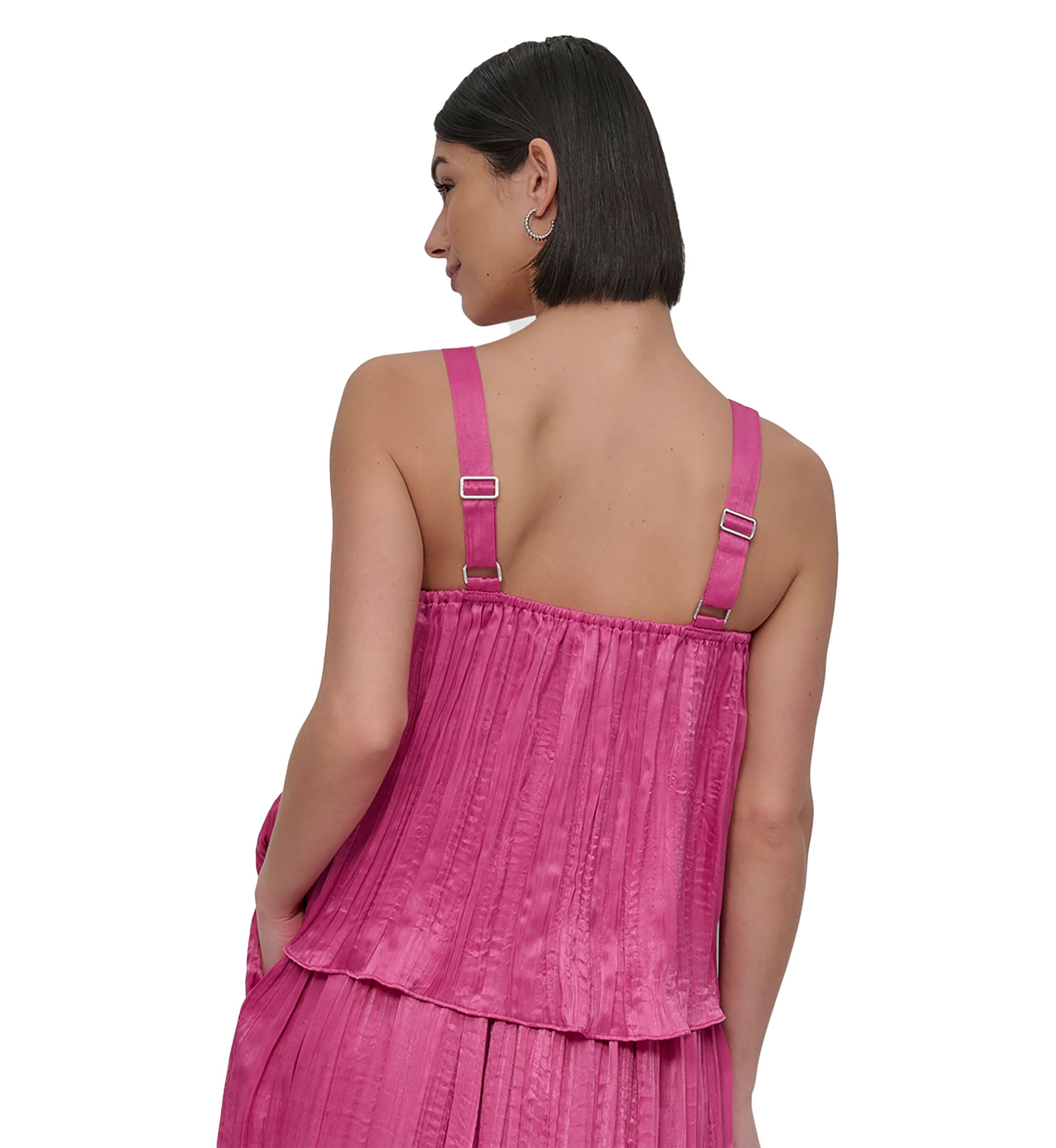 Womens Plissé Empire Tank Top