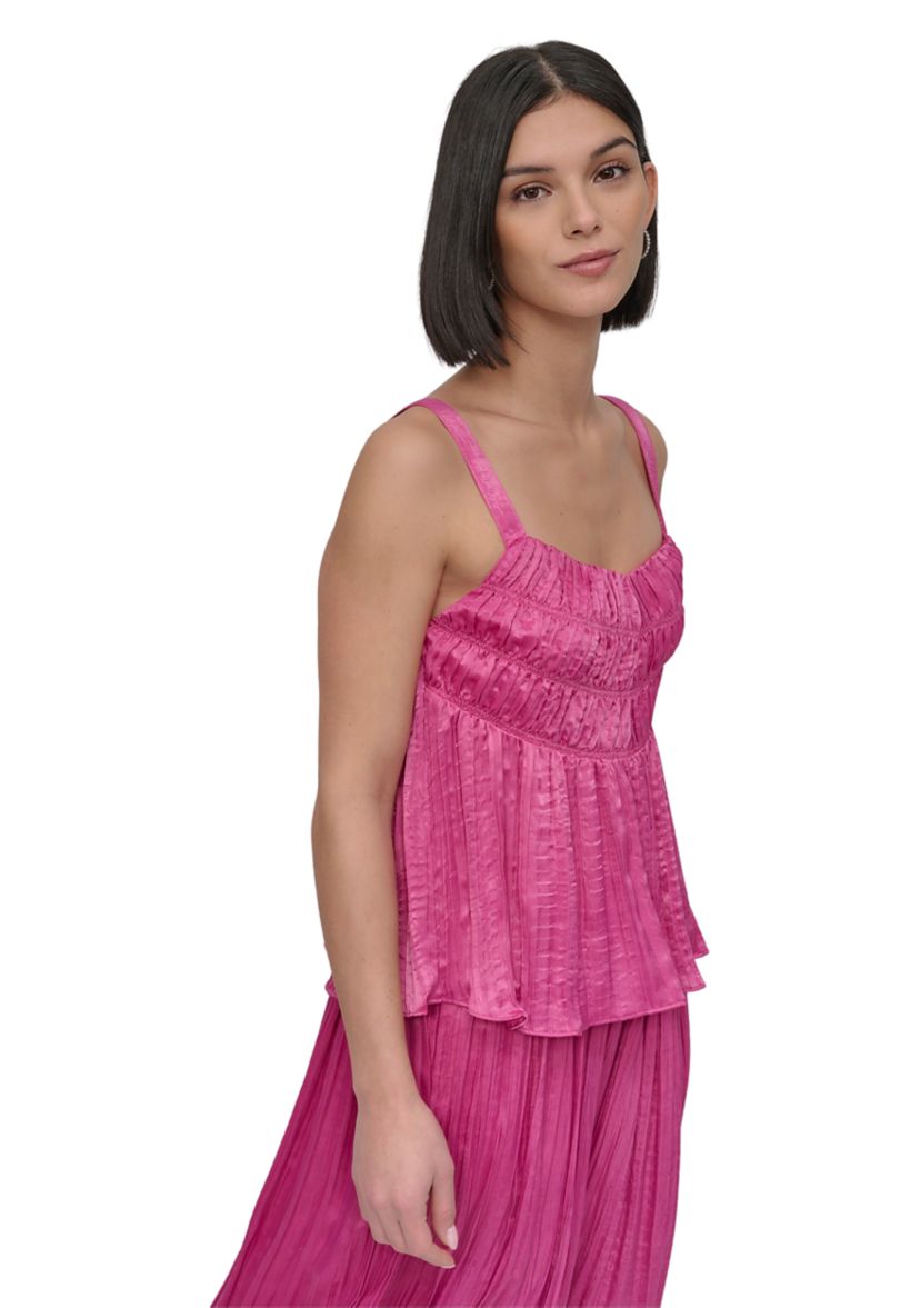 Womens Plissé Empire Tank Top