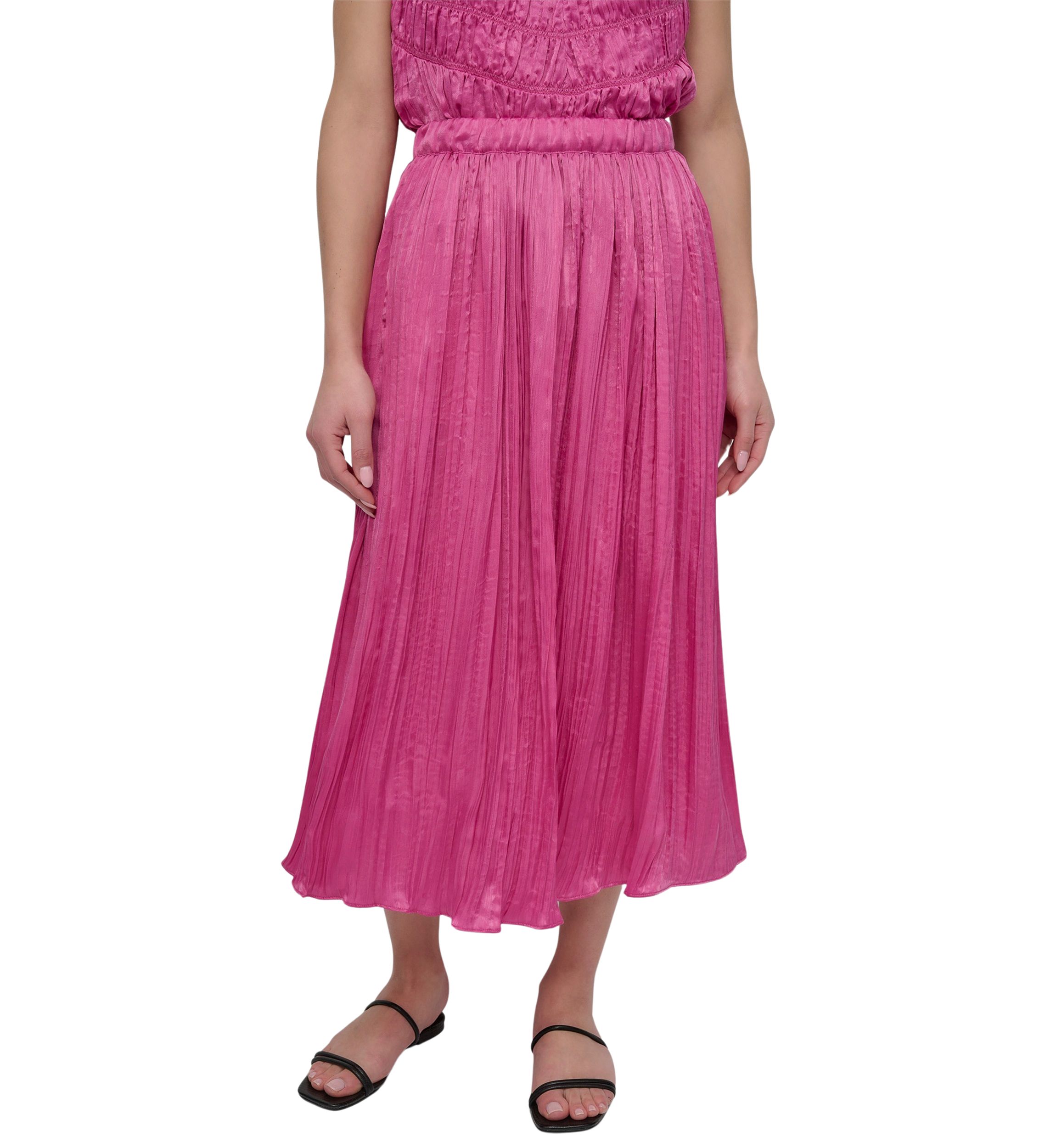 Womens Wide Leg Plissé Pants