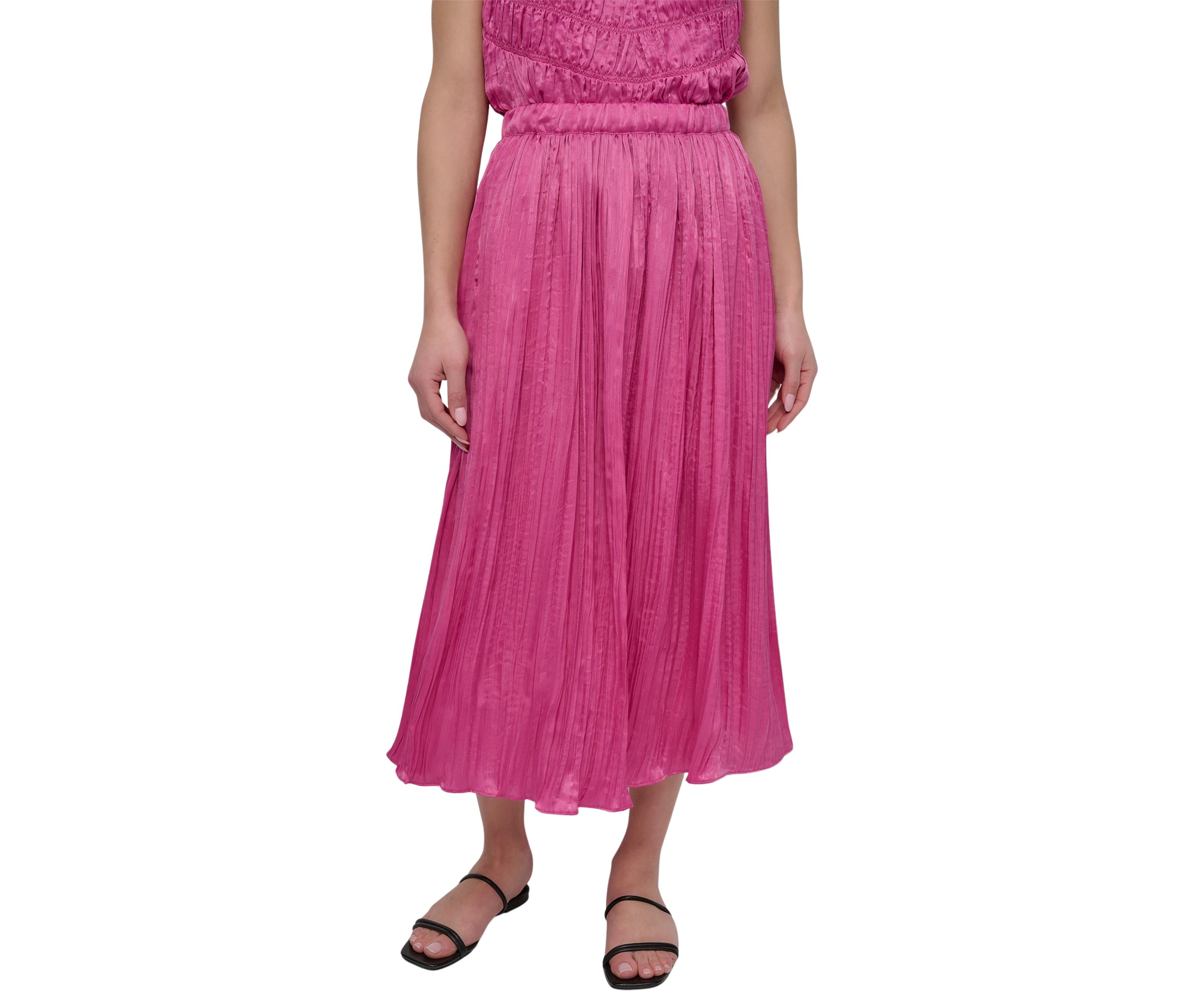 Womens Wide Leg Plissé Pants
