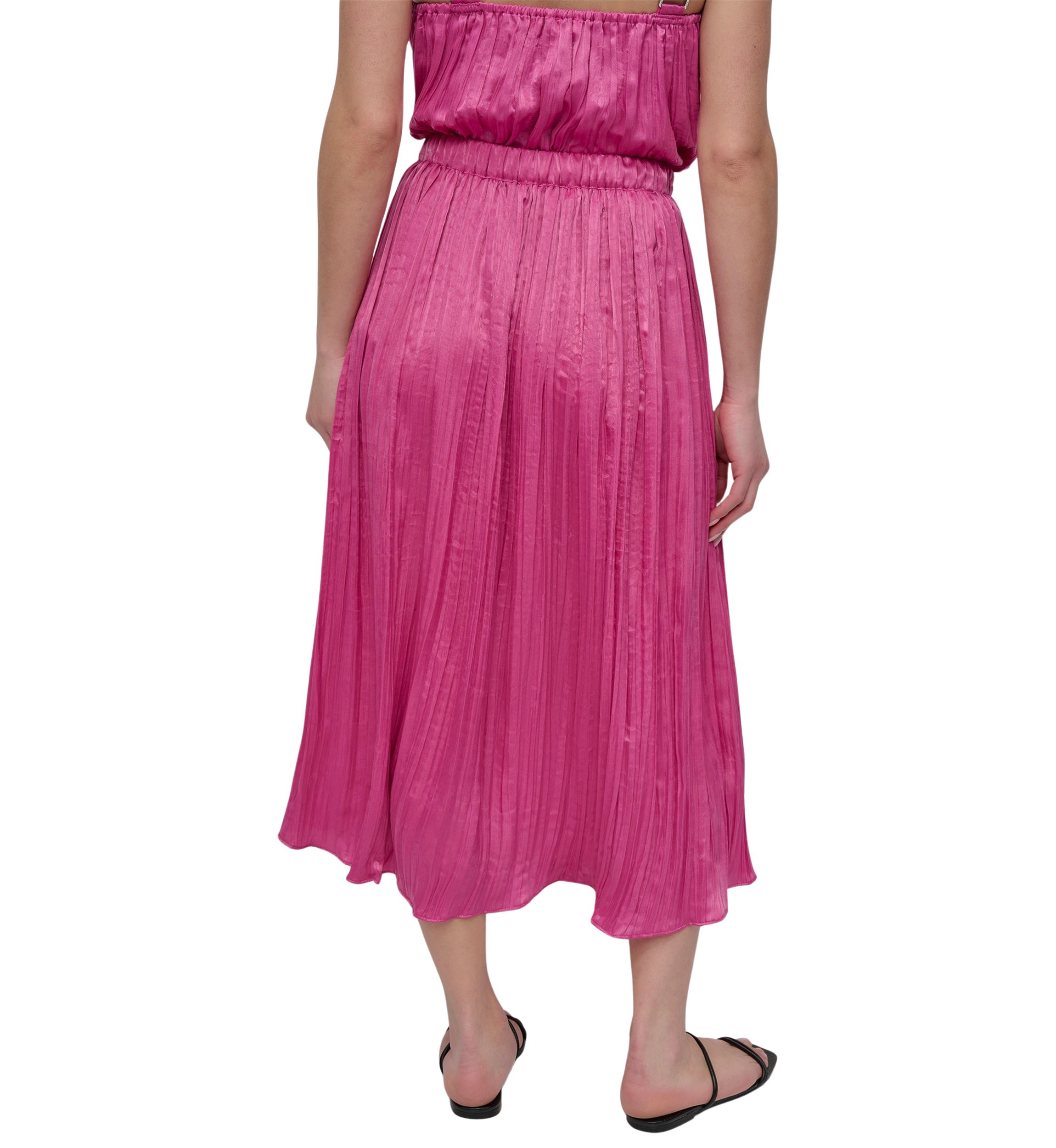Womens Wide Leg Plissé Pants