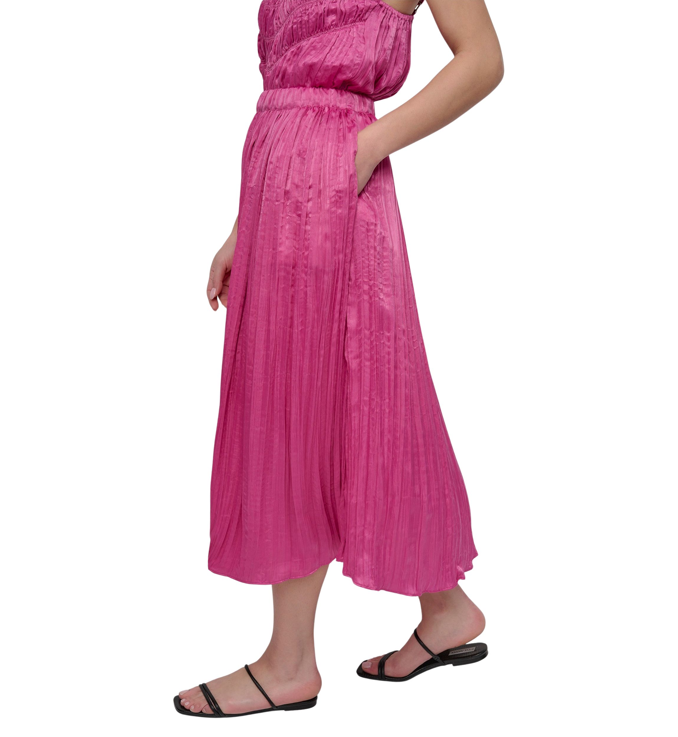 Womens Wide Leg Plissé Pants