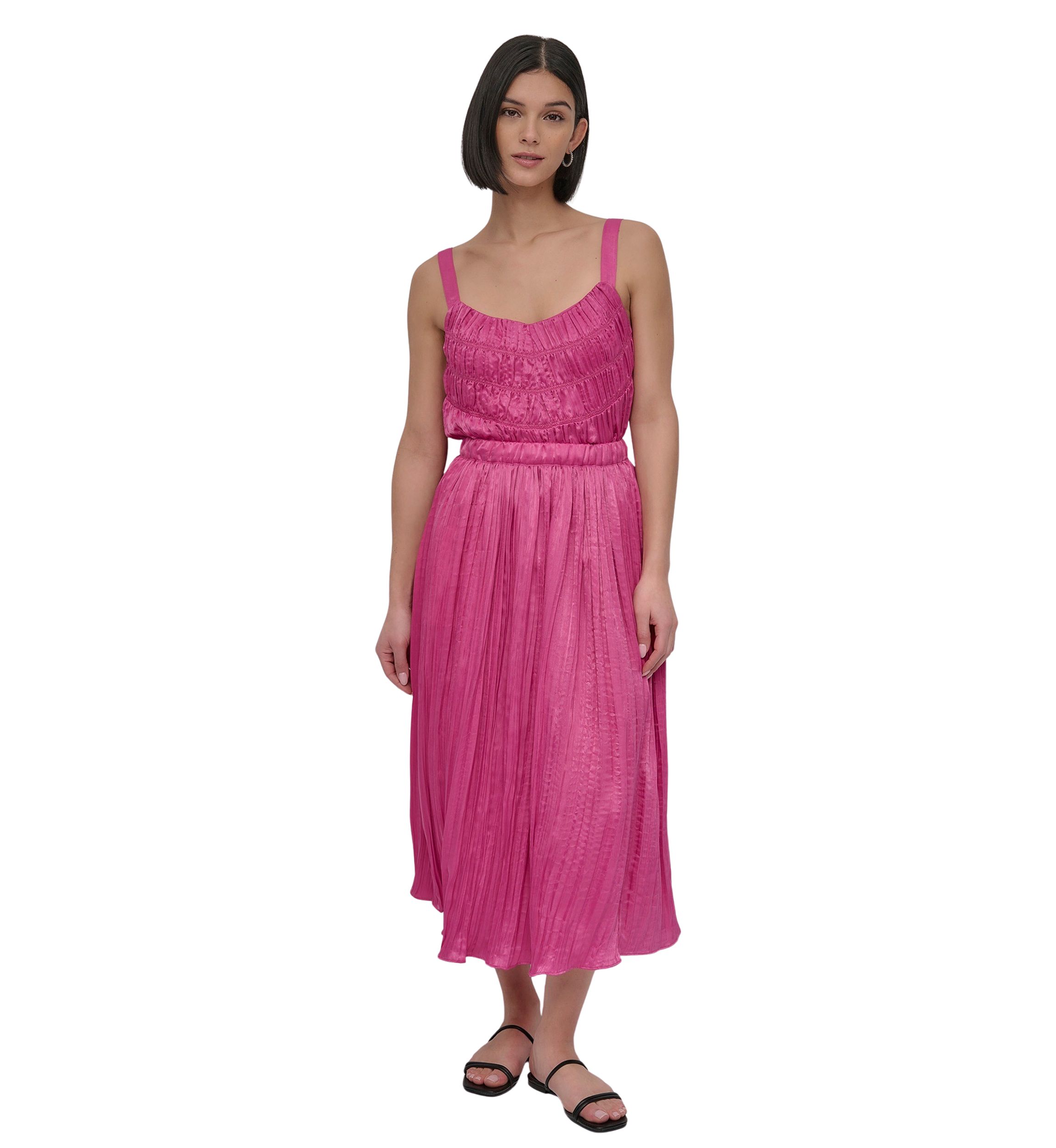 Womens Wide Leg Plissé Pants