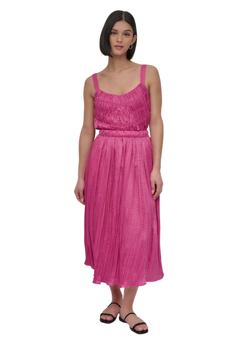 Womens Wide Leg Plissé Pants