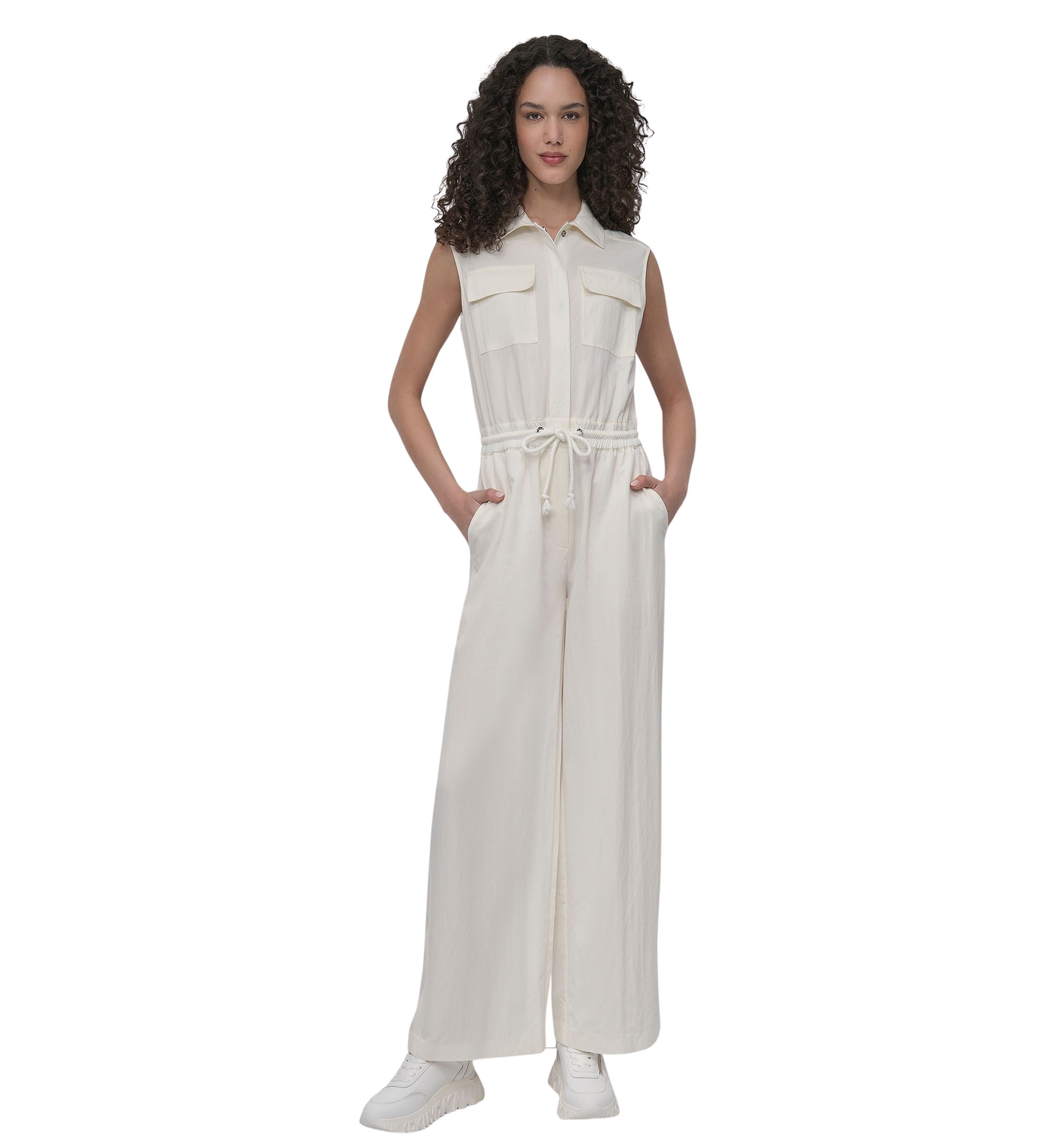 Womens Sleeveless Utility Jumpsuit
