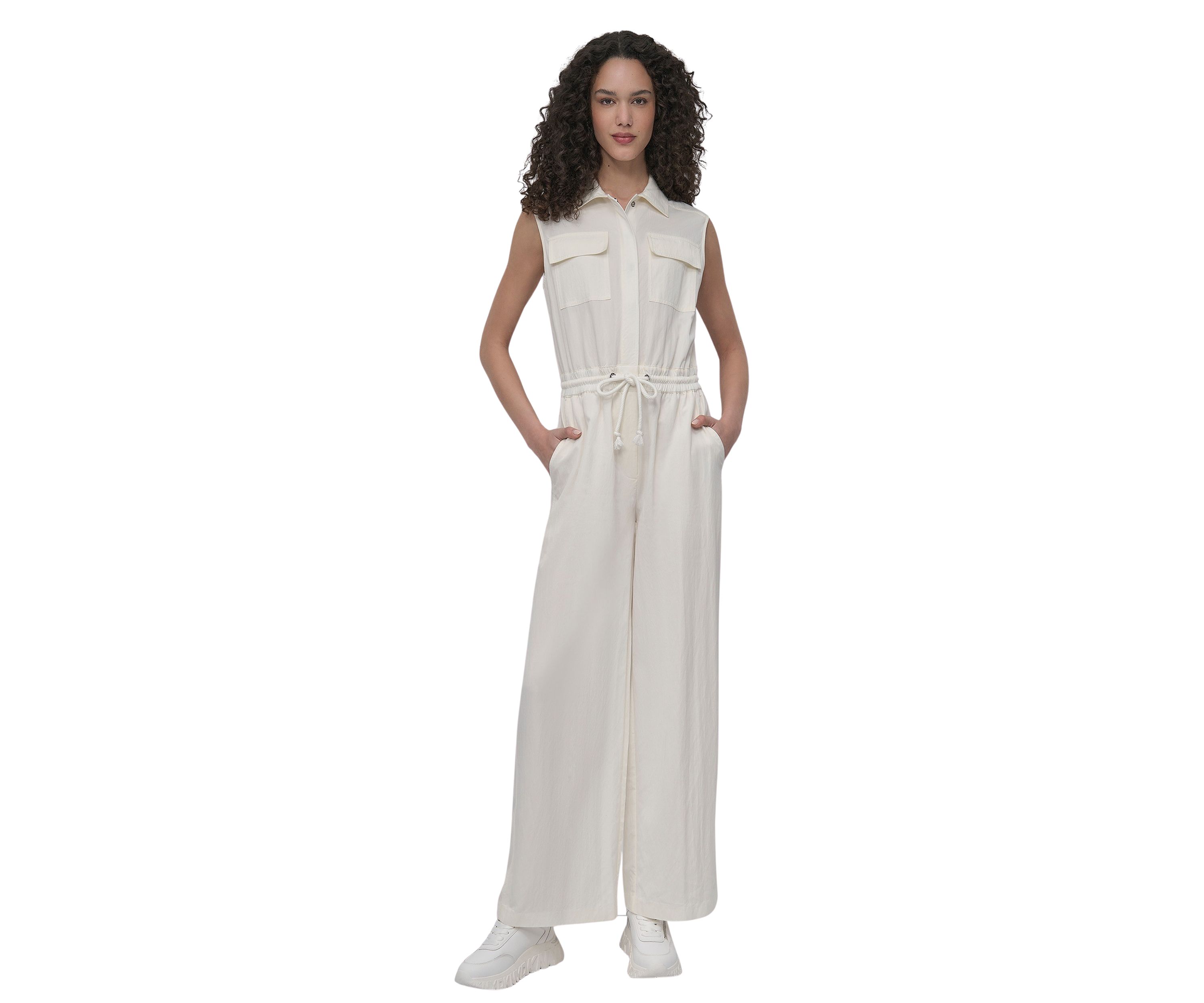 Womens Sleeveless Utility Jumpsuit