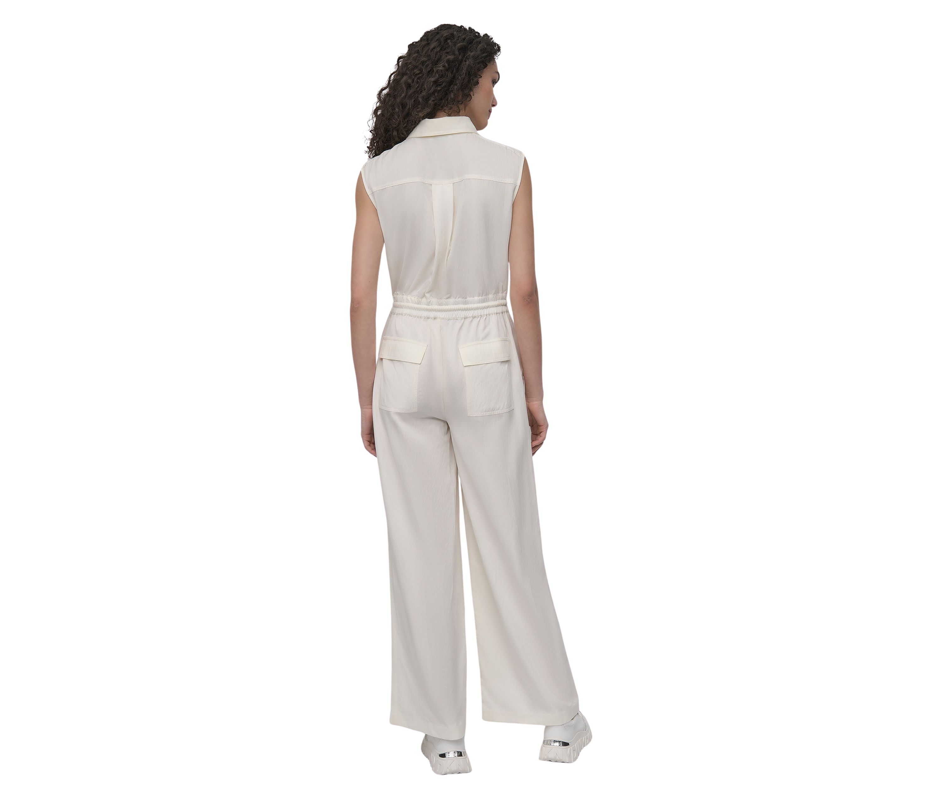 Womens Sleeveless Utility Jumpsuit