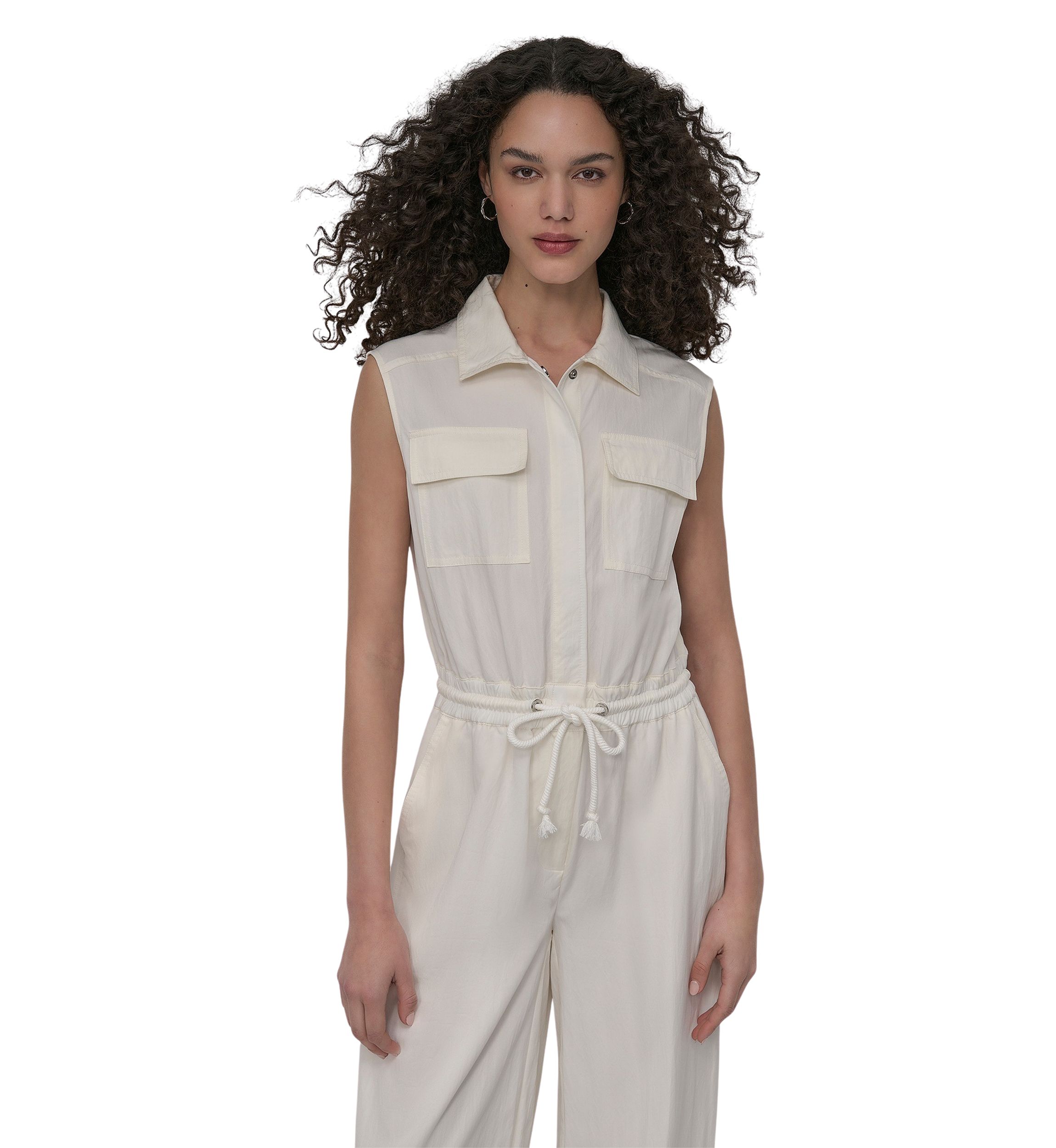 Womens Sleeveless Utility Jumpsuit